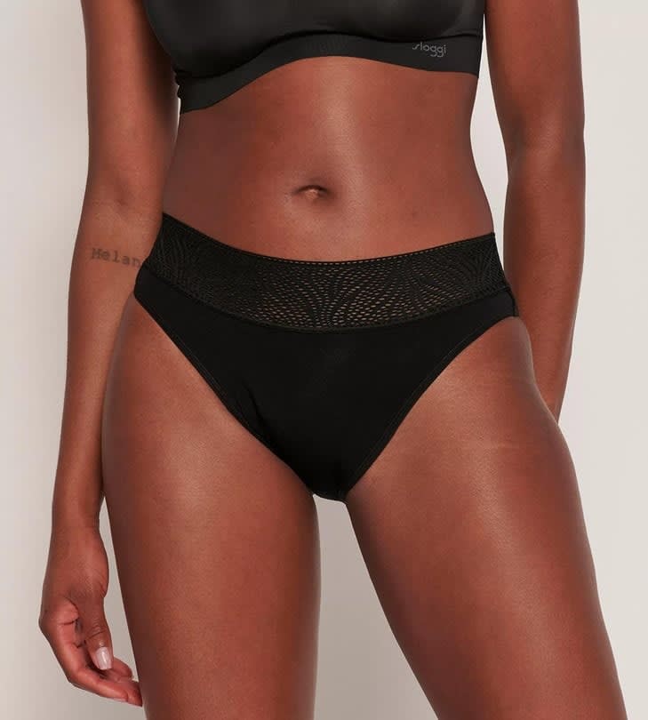 Sloggi Menstruacinės modalo kelnaitės PERIOD TAI HEAVY BLACK, didelio sugeriamumo