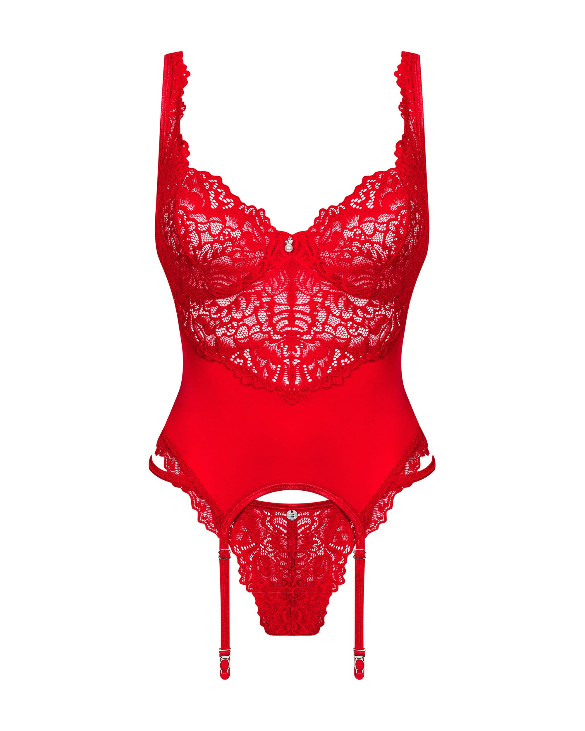 Obsessive Seksualus nėriniuotas korsetas AMOR CHERRIS