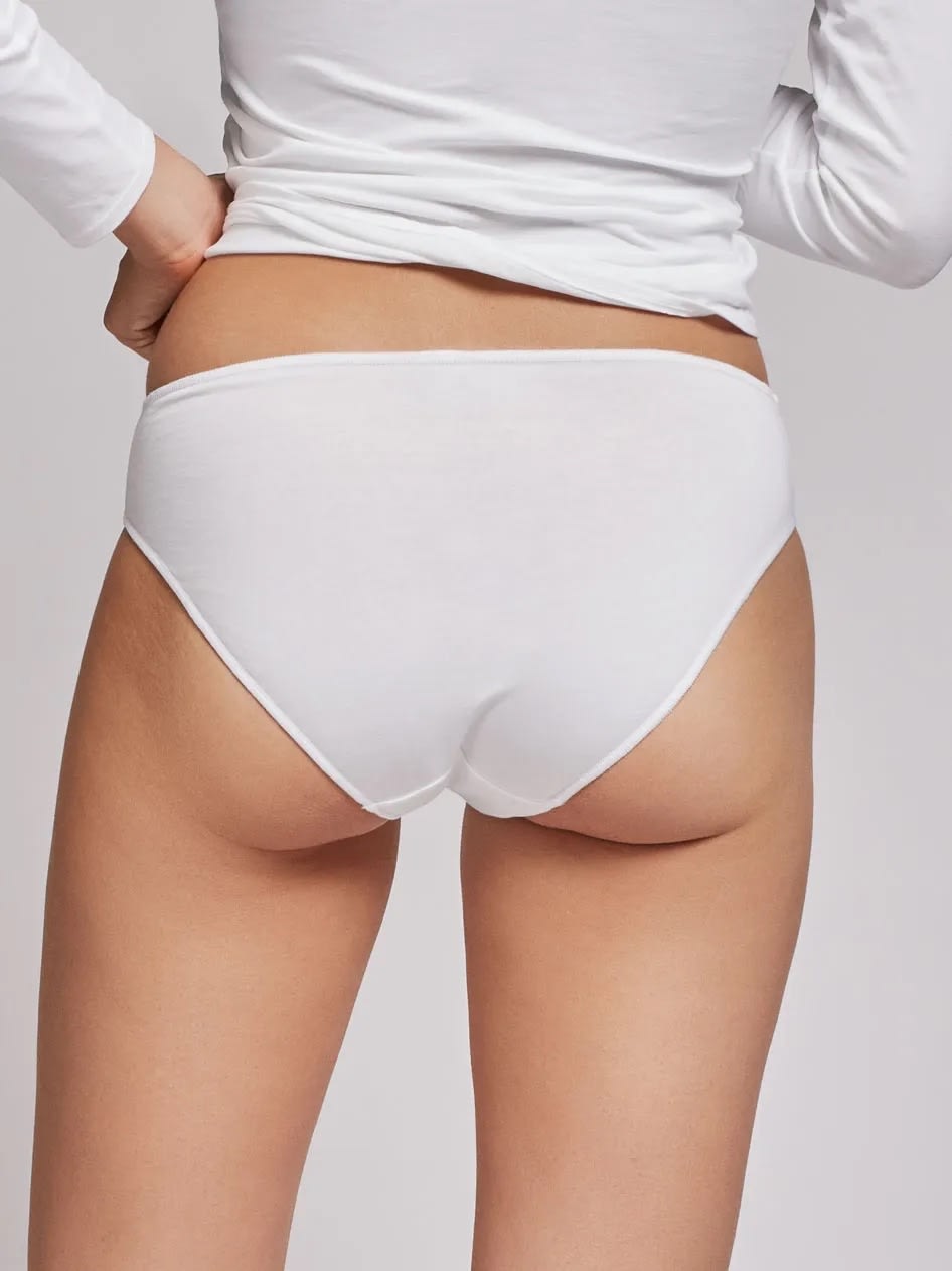 Gisela Eco medvilnės klasikinės kelnaitės CLASSIC WHITE