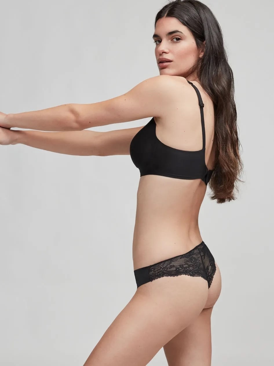 Gisela Lazeriu kirptos braziliškos kelnaitės LACE BLACK