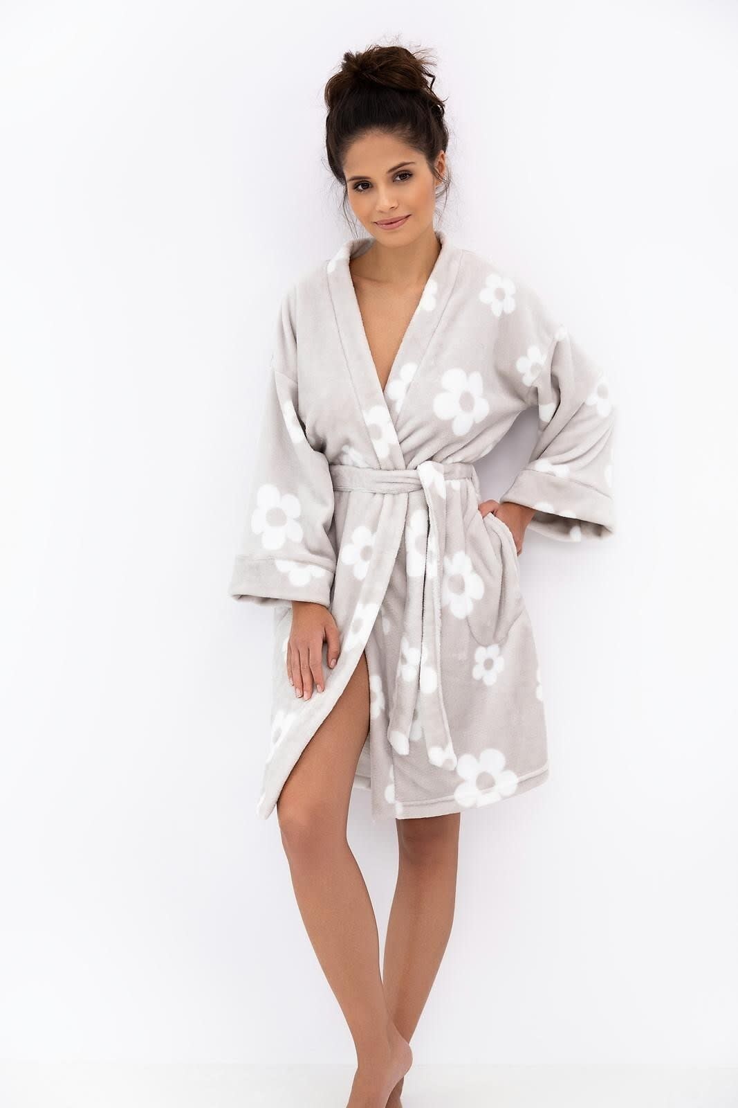 Sensis Trumpas soft audinio chalatas MELODY GREY