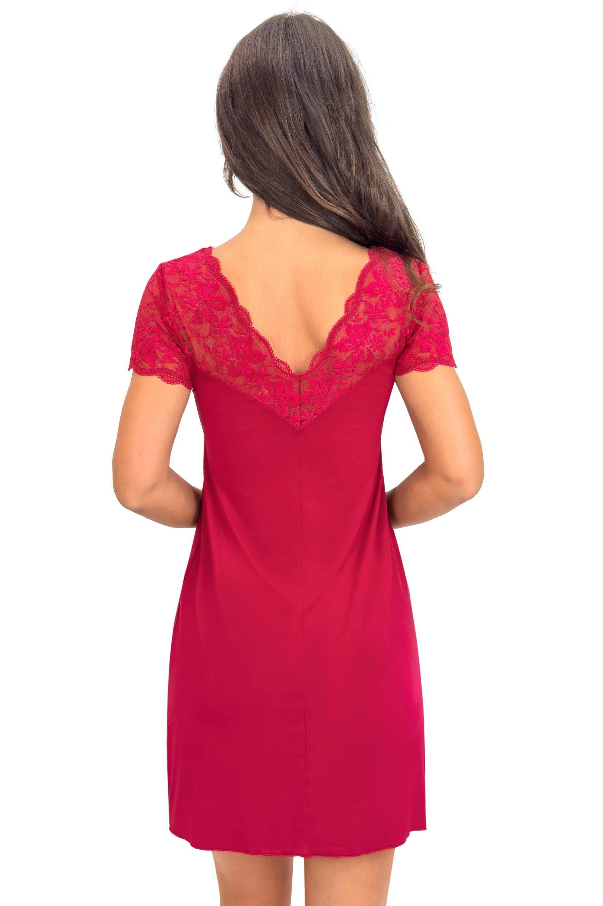 Donna Viskozės naktinukai su nėriniais SONIA BURGUNDY