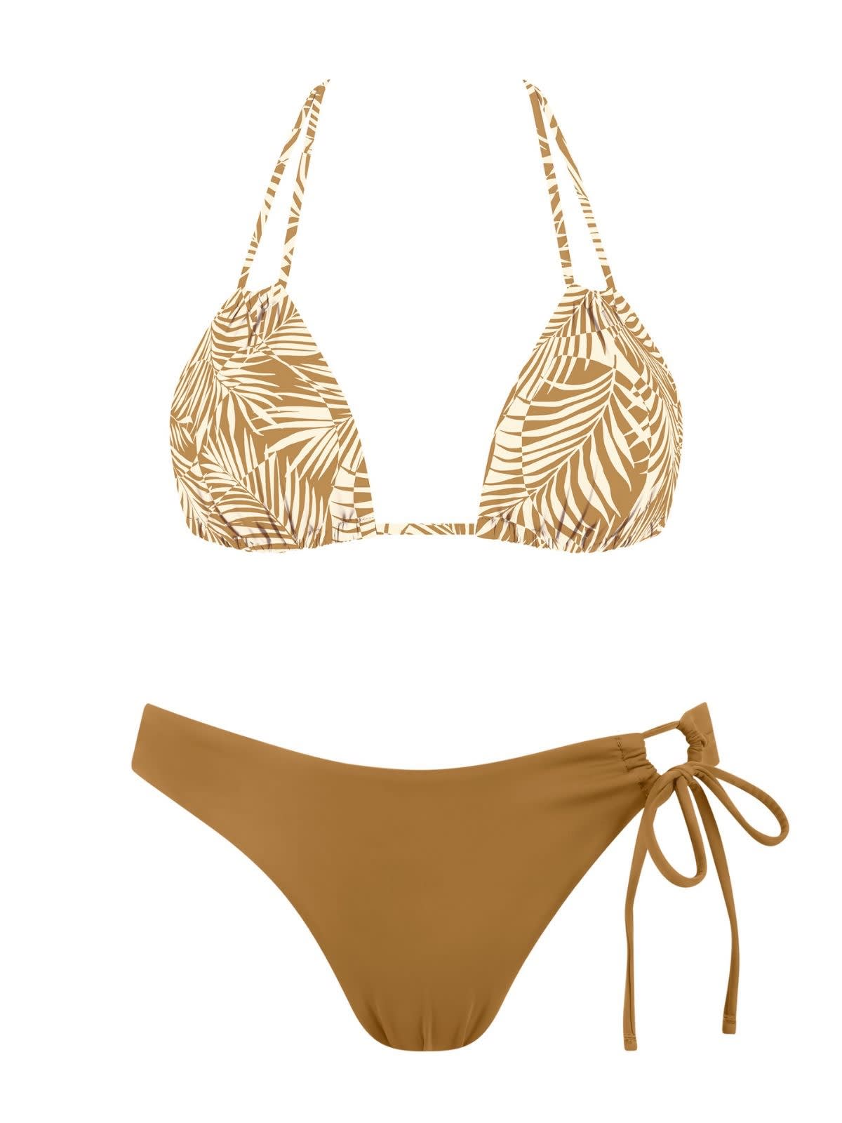 MrMiss Bikini liemenėlė BROWN SUGAR FLORAL