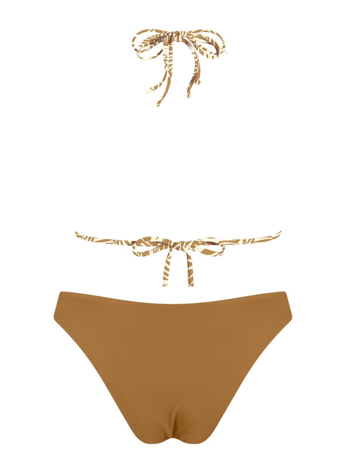 MrMiss Bikini kelnaitės BROWN SUGAR FLORAL
