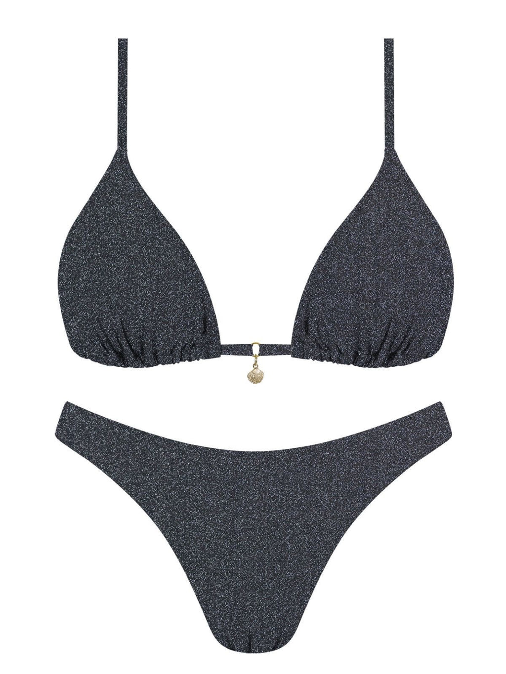 MrMiss Bikini kelnaitės METALLIC BLACK
