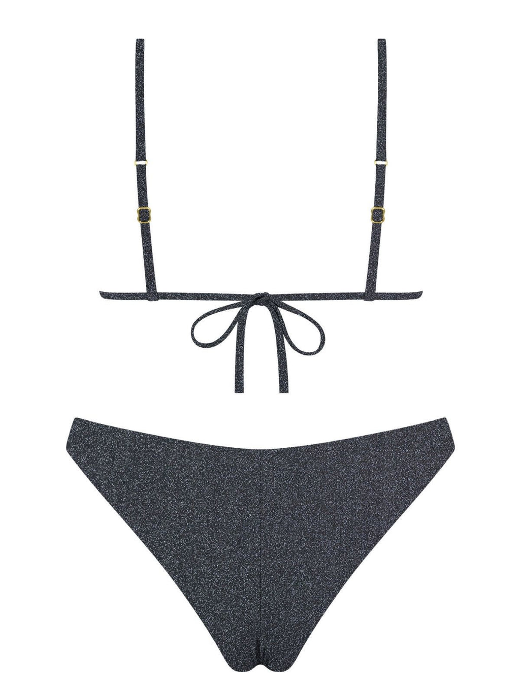 MrMiss Bikini kelnaitės METALLIC BLACK