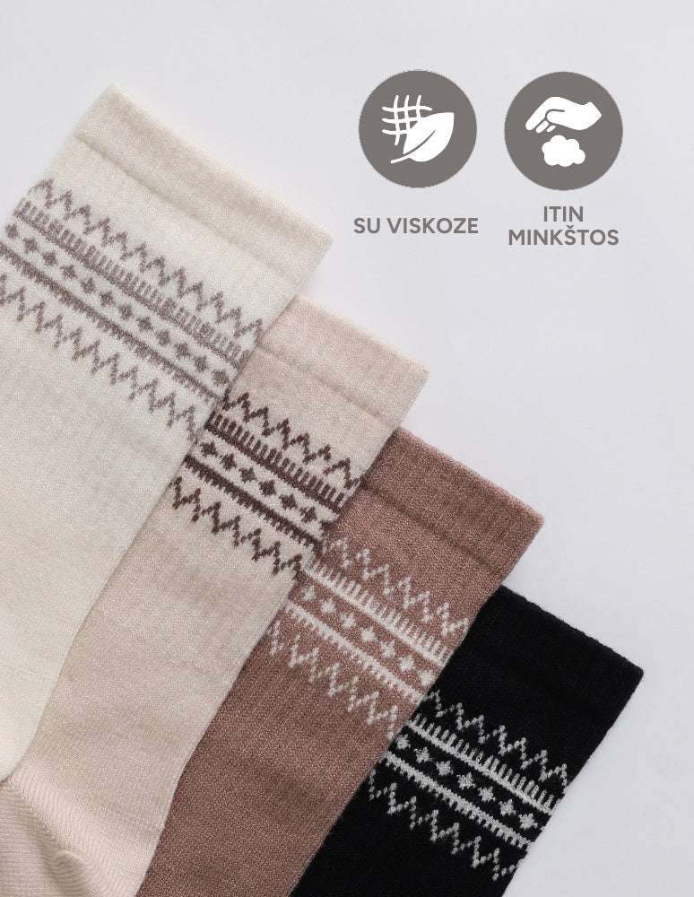 Šiltos kojinės su viskoze ZIGZAG, įvairių spalvų