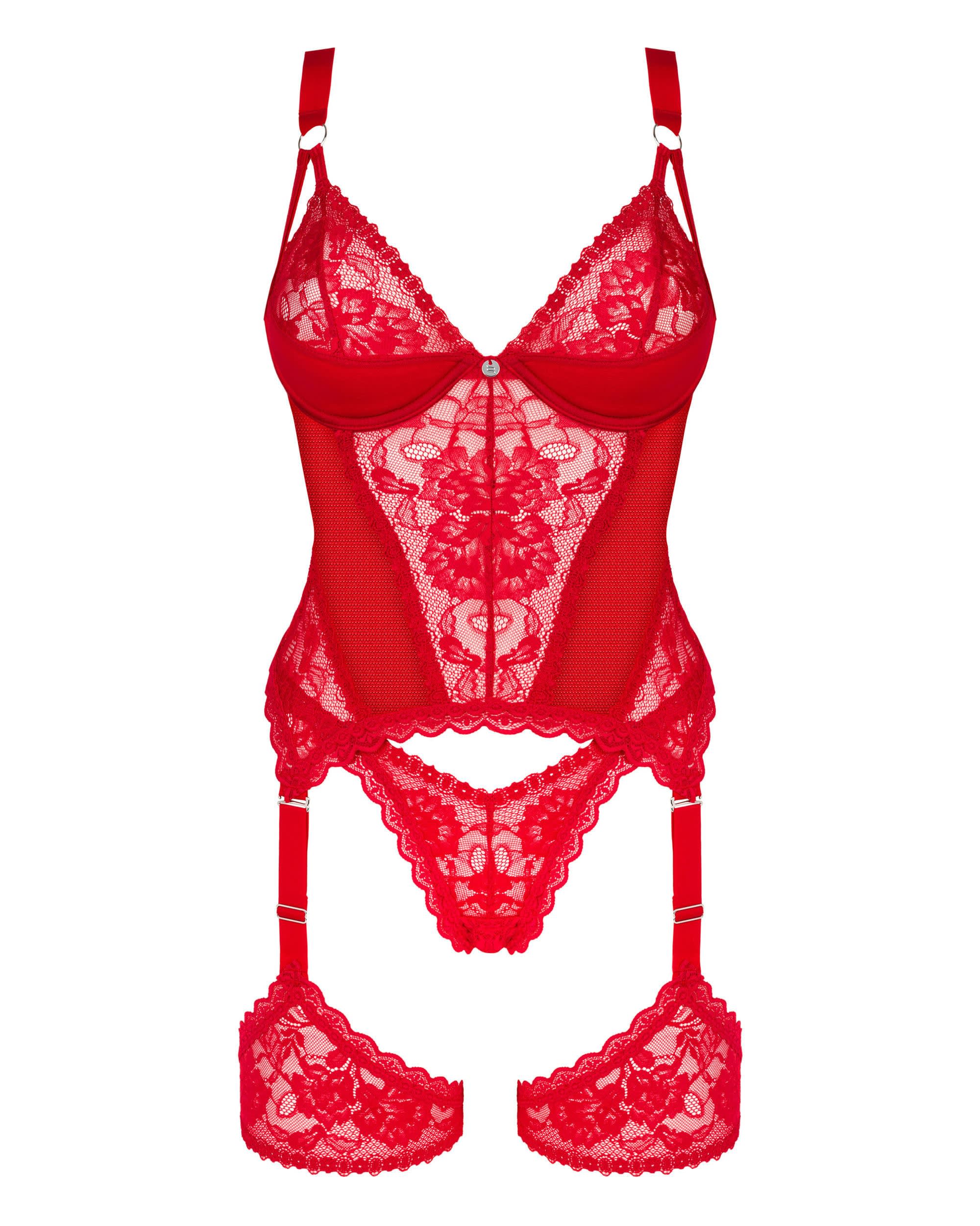 Obsessive Seksualus korsetas BELOVYA, raudonas