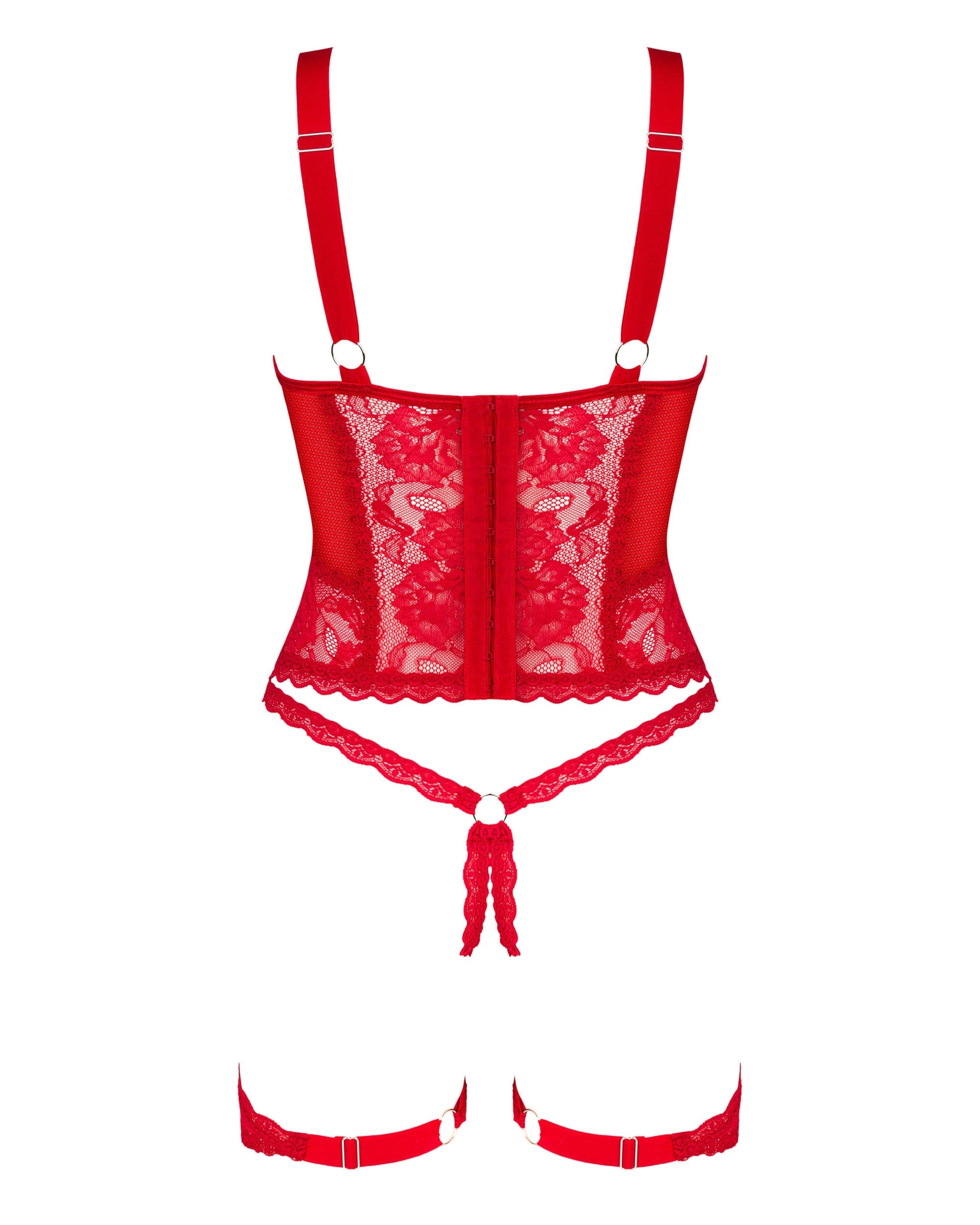 Obsessive Seksualus korsetas BELOVYA, raudonas