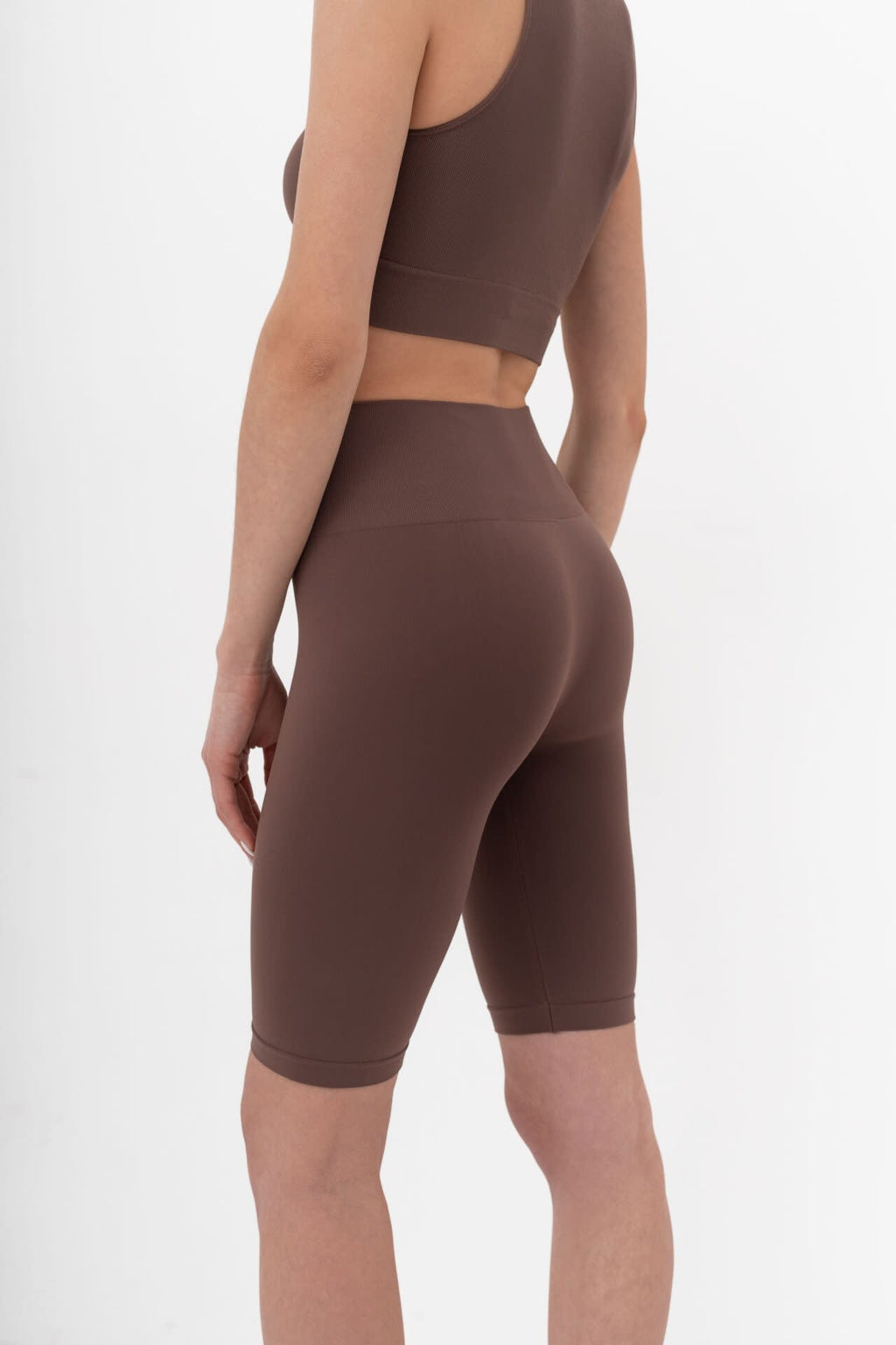 SiaWear Biker šortai FEEL FREE COFFEE, rudos spalvos