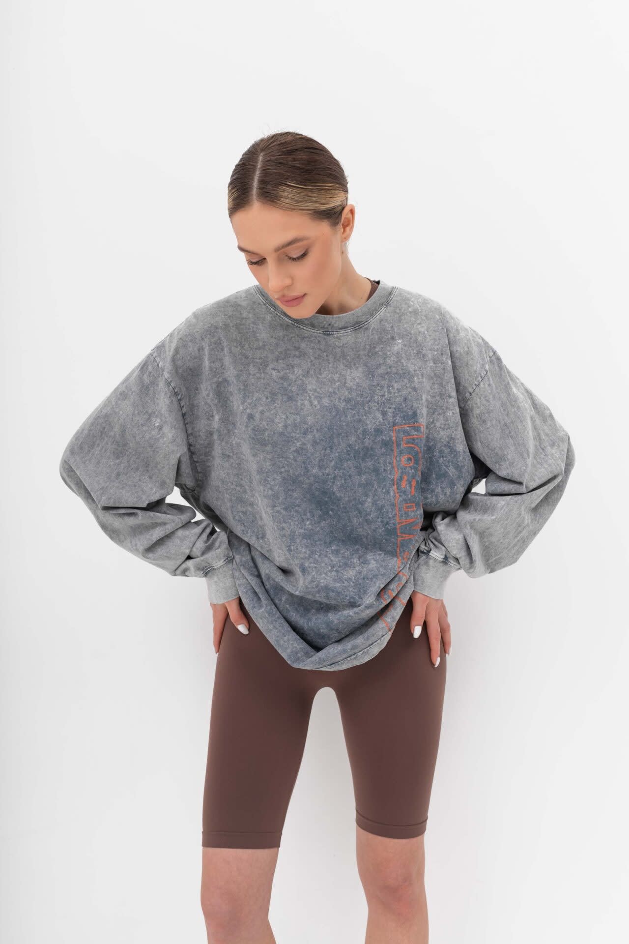 SiaWear Biker šortai FEEL FREE COFFEE, rudos spalvos