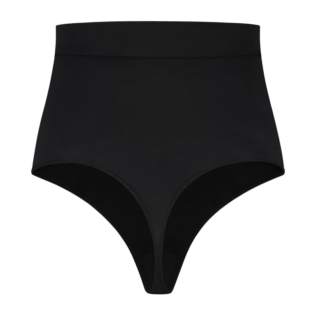 ByeBra Stiprios kompresijos formuojančios besiūlės tanga kelnaitės SOFT TOUCH THONG BLACK