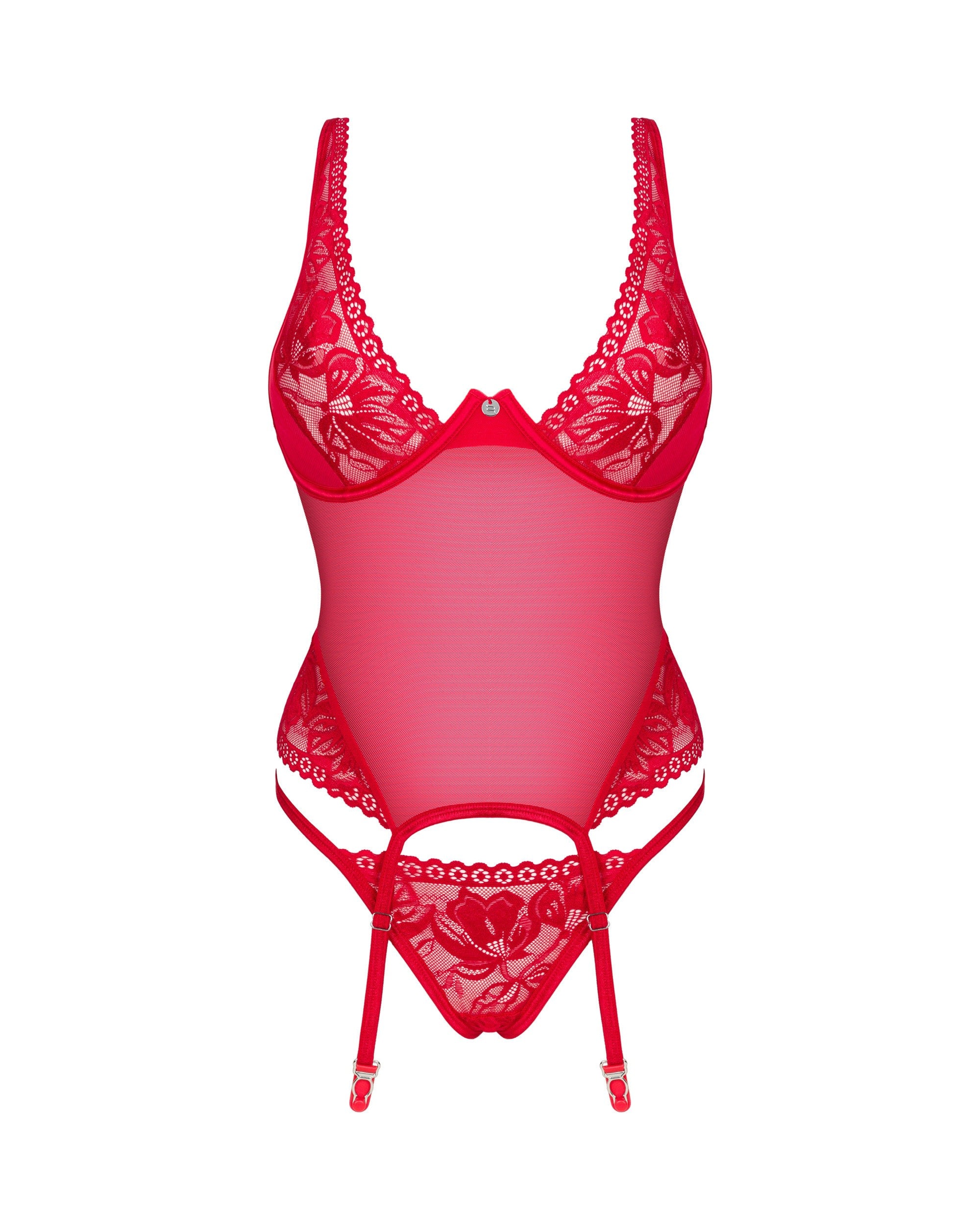 Obsessive Seksualus perregimas korsetas LACELOVE, raudonas