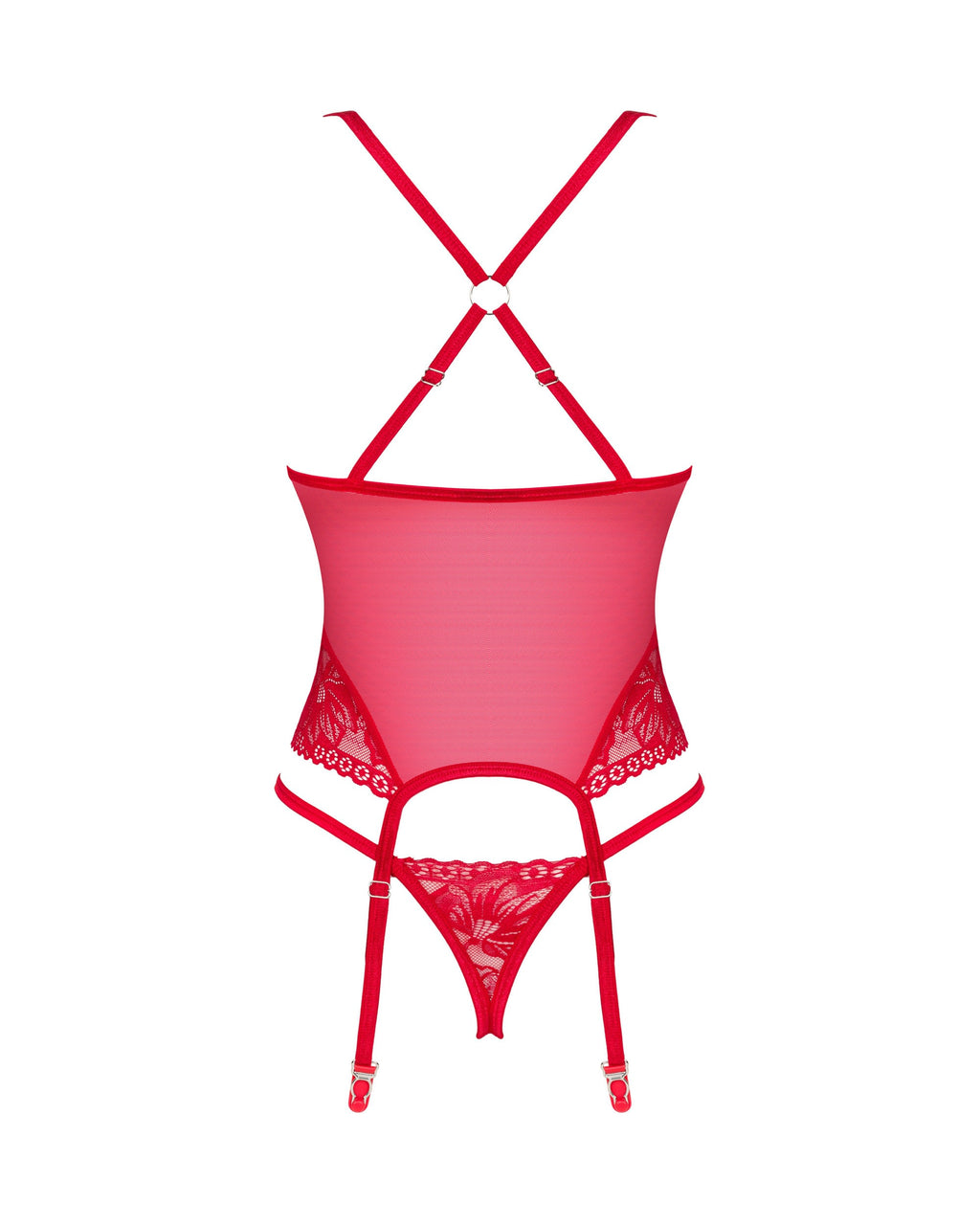 Obsessive Seksualus perregimas korsetas LACELOVE, raudonas