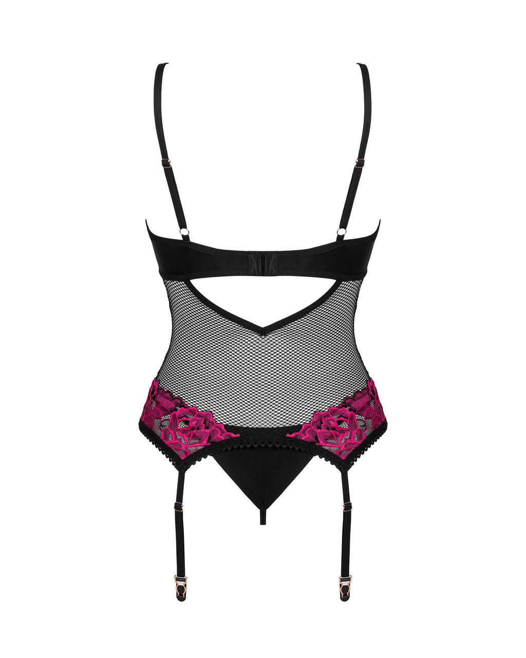Obsessive Seksualus nėriniuotas korsetas ROSENTY, juodas