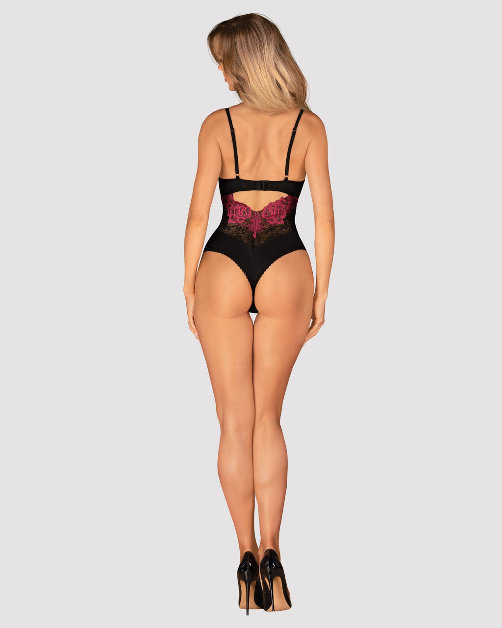 Obsessive Seksualus nėriniuotas bodis ROSENTY TEDDY, juoda