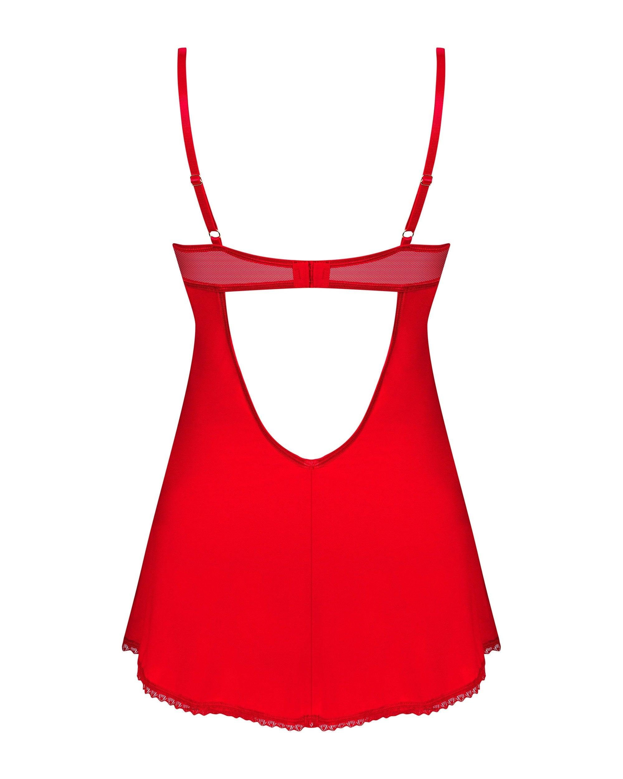 Obsessive Seksualūs nėriniuoti naktinukai INGRIDIA CHEMISE, raudona