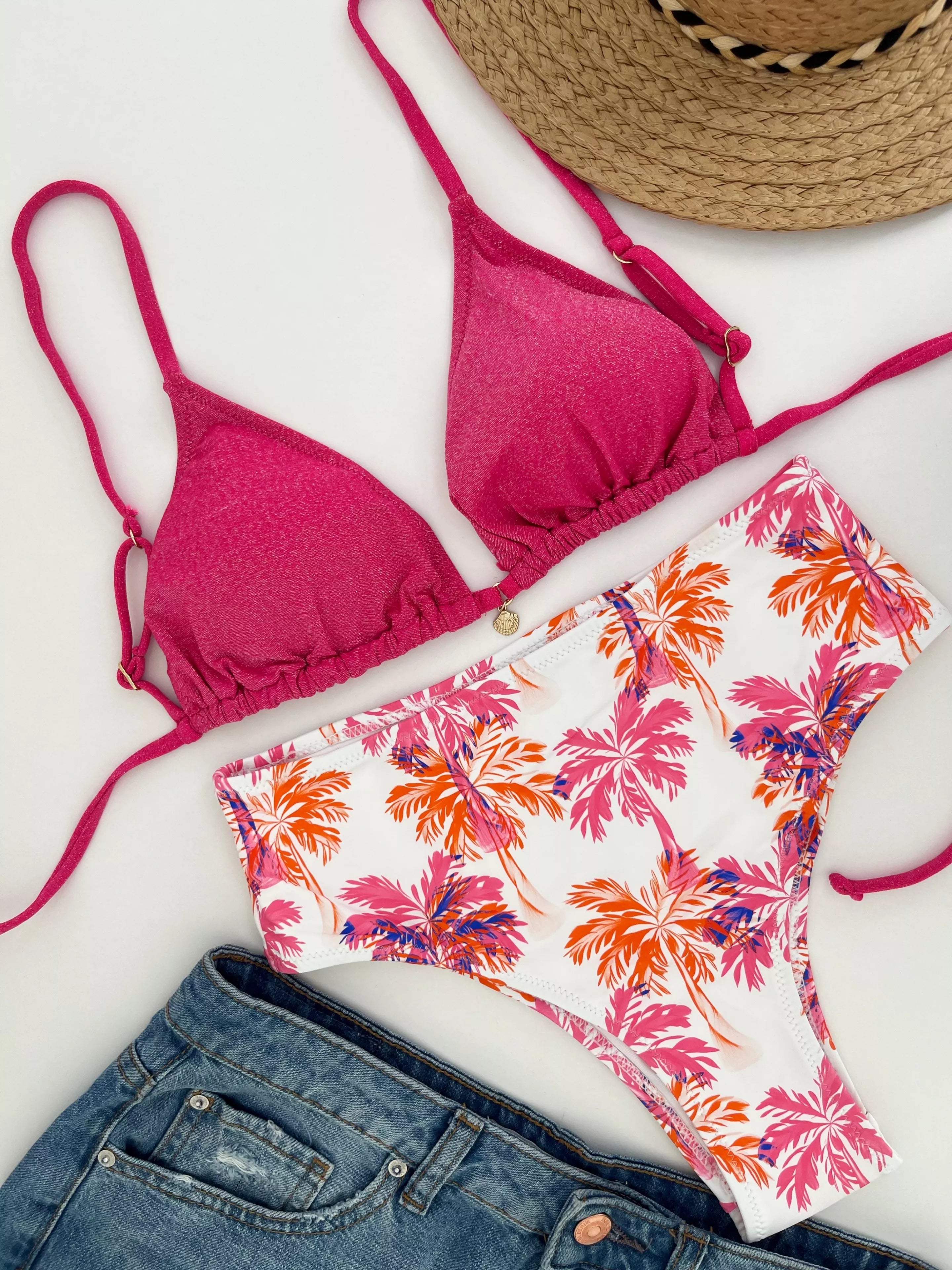 MrMiss Bikini maudymosi kostiumėlis METALLIC PINK MIX