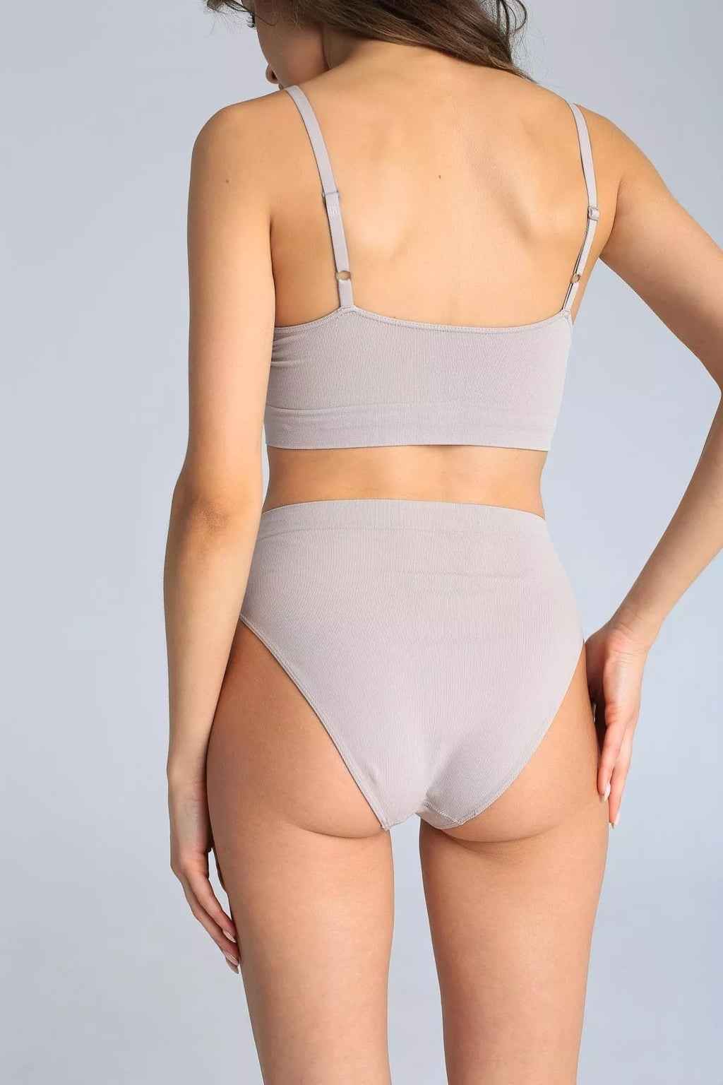 SiaWear Braziliškos kelnaitės aukštu juosmeniu ATMOSPHERE, šviesiai pilka