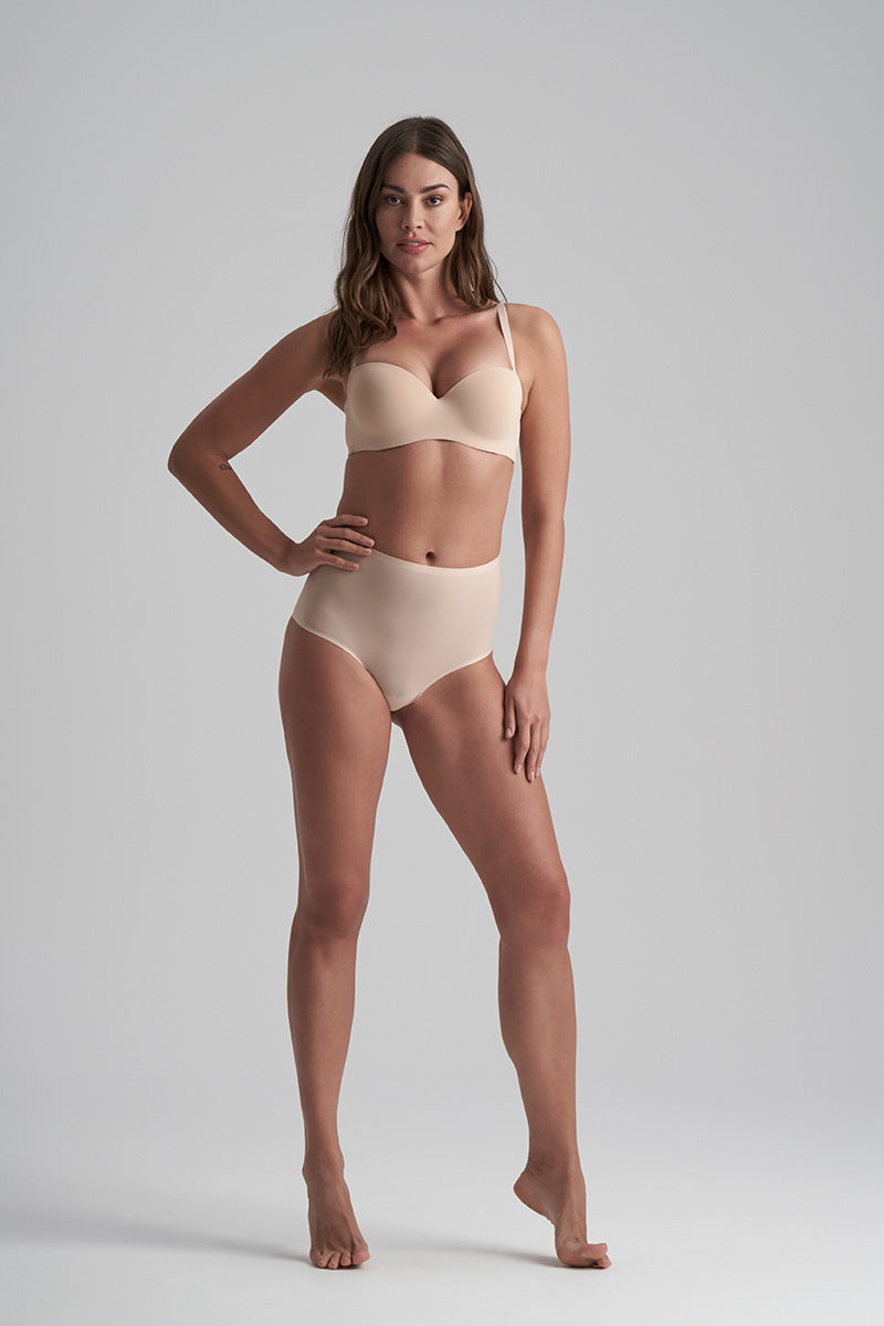 ByeBra Klasikinės kelnaitės aukštu juosmeniu UNI STRETCH HIGH BRIEF BEIGE