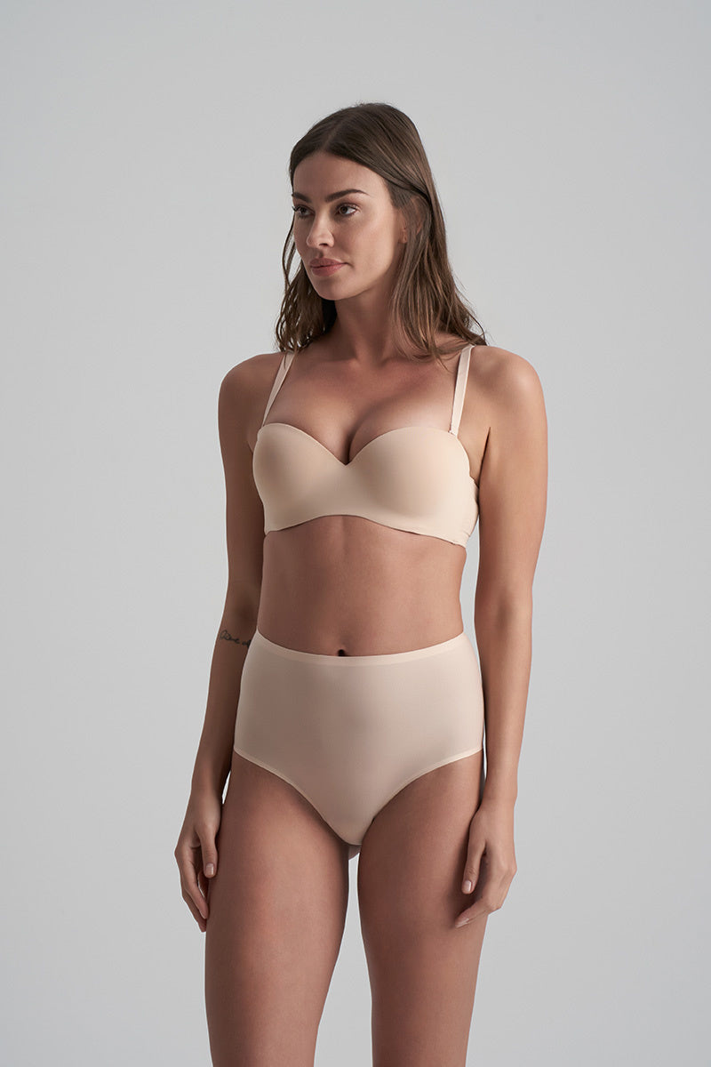 ByeBra Klasikinės kelnaitės aukštu juosmeniu UNI STRETCH HIGH BRIEF BEIGE