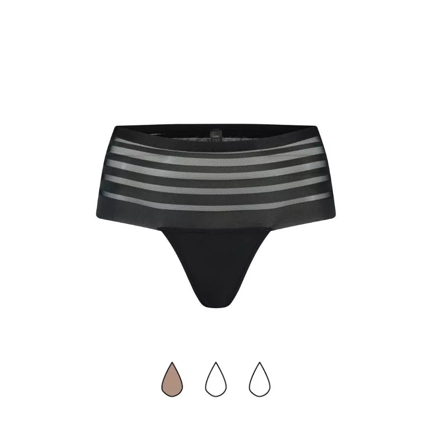 ByeBra Menstruacinės tanga kelnaitės PERIOD BOXERSTRING LACE, mažo sugeriamumo