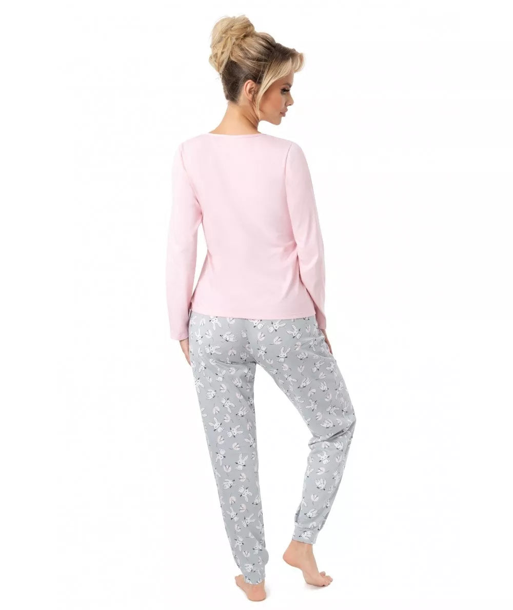 Donna Medvilninė pižama BUNNY LONG PINK