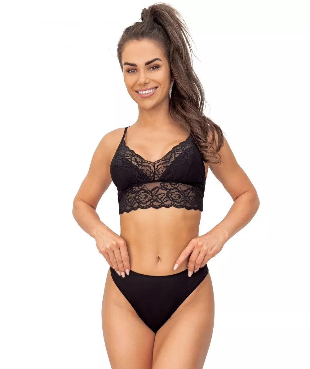 Donna Nėriniuota braletė LACE TOP 244 BLACK