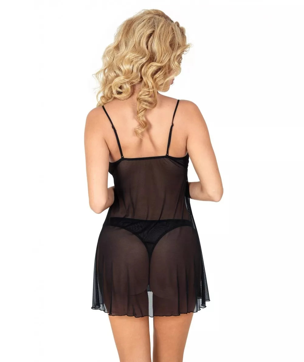 Donna Seksualus naktinukų ir stringų komplektas SISI BLACK