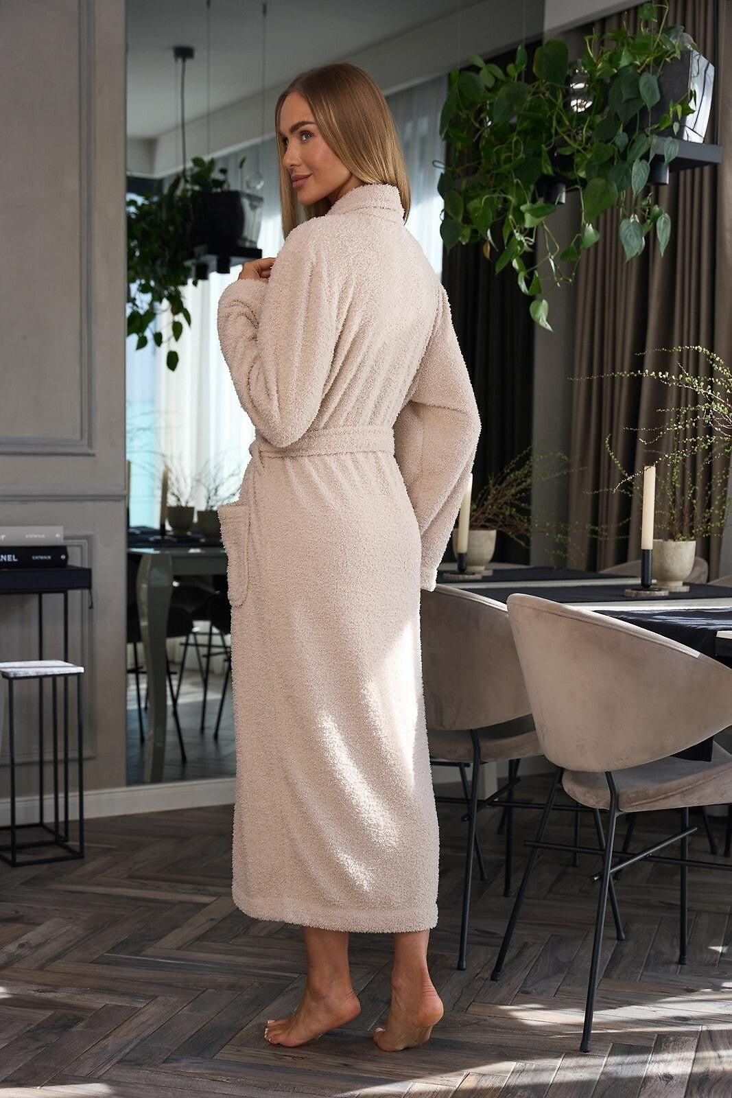 L-L Boucle šiltas ilgas chalatas CELESTE ANGORA