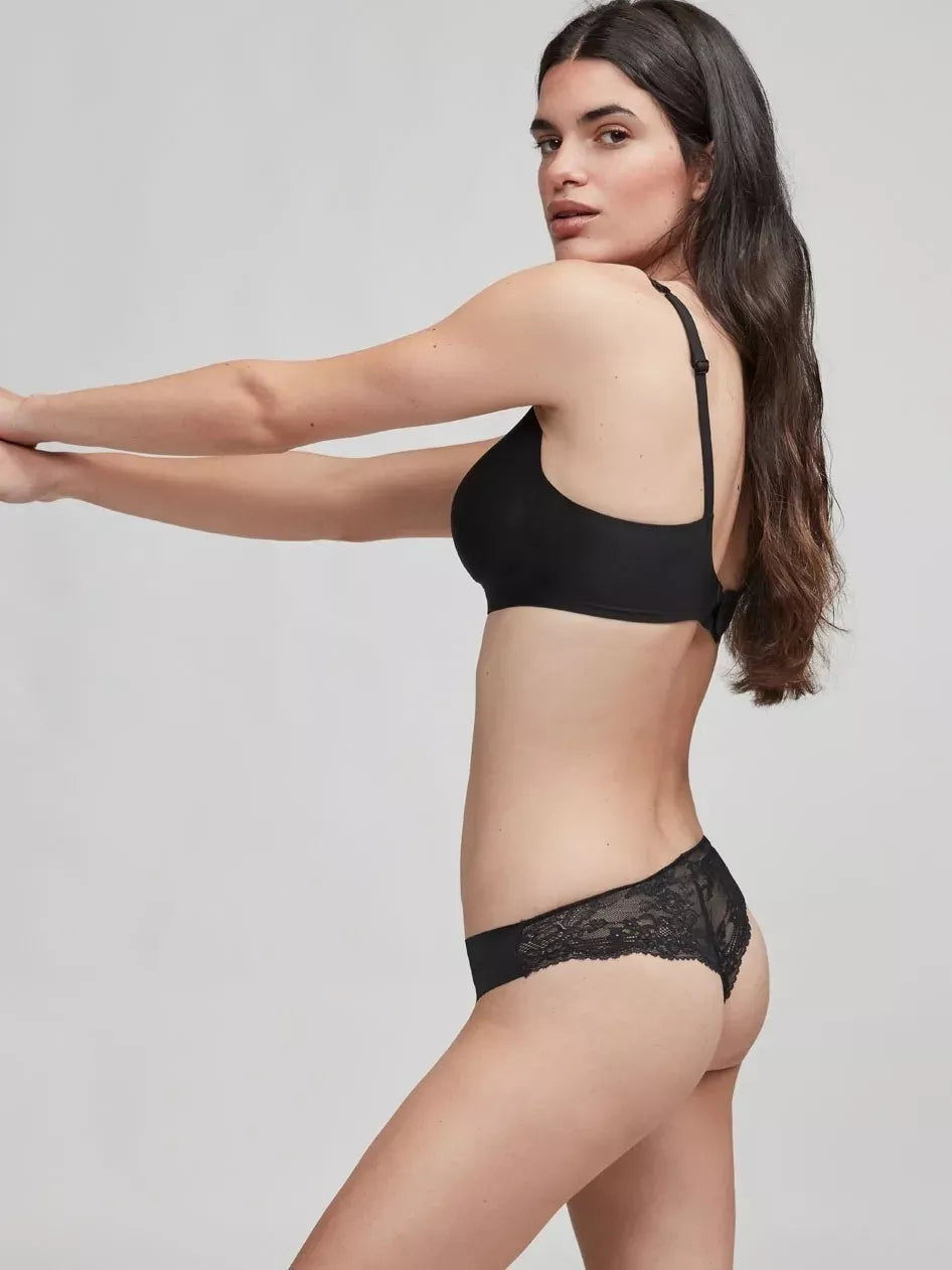 Gisela Lazeriu kirptos braziliškos kelnaitės LACE BLACK