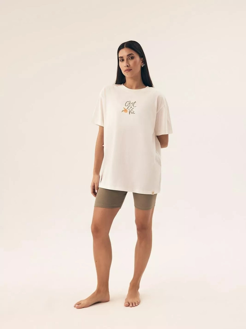 Henderson Ladies Cotton Pajamas with Biker Shorts ORANGE