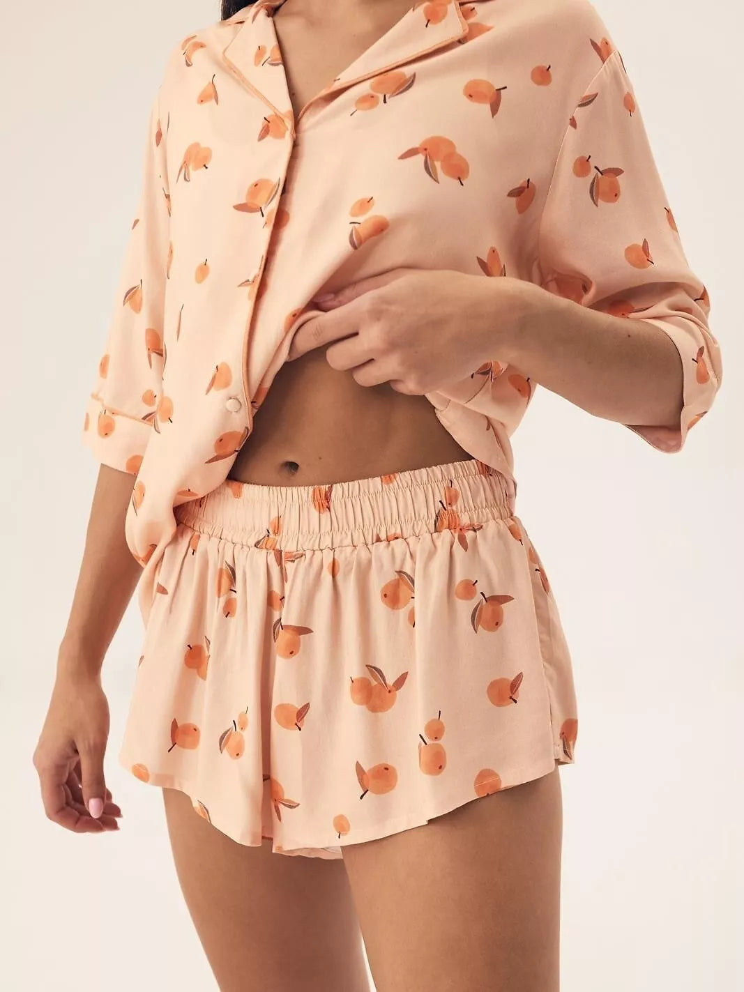 Henderson Ladies Cotton Pajamas with Shorts ORANGE