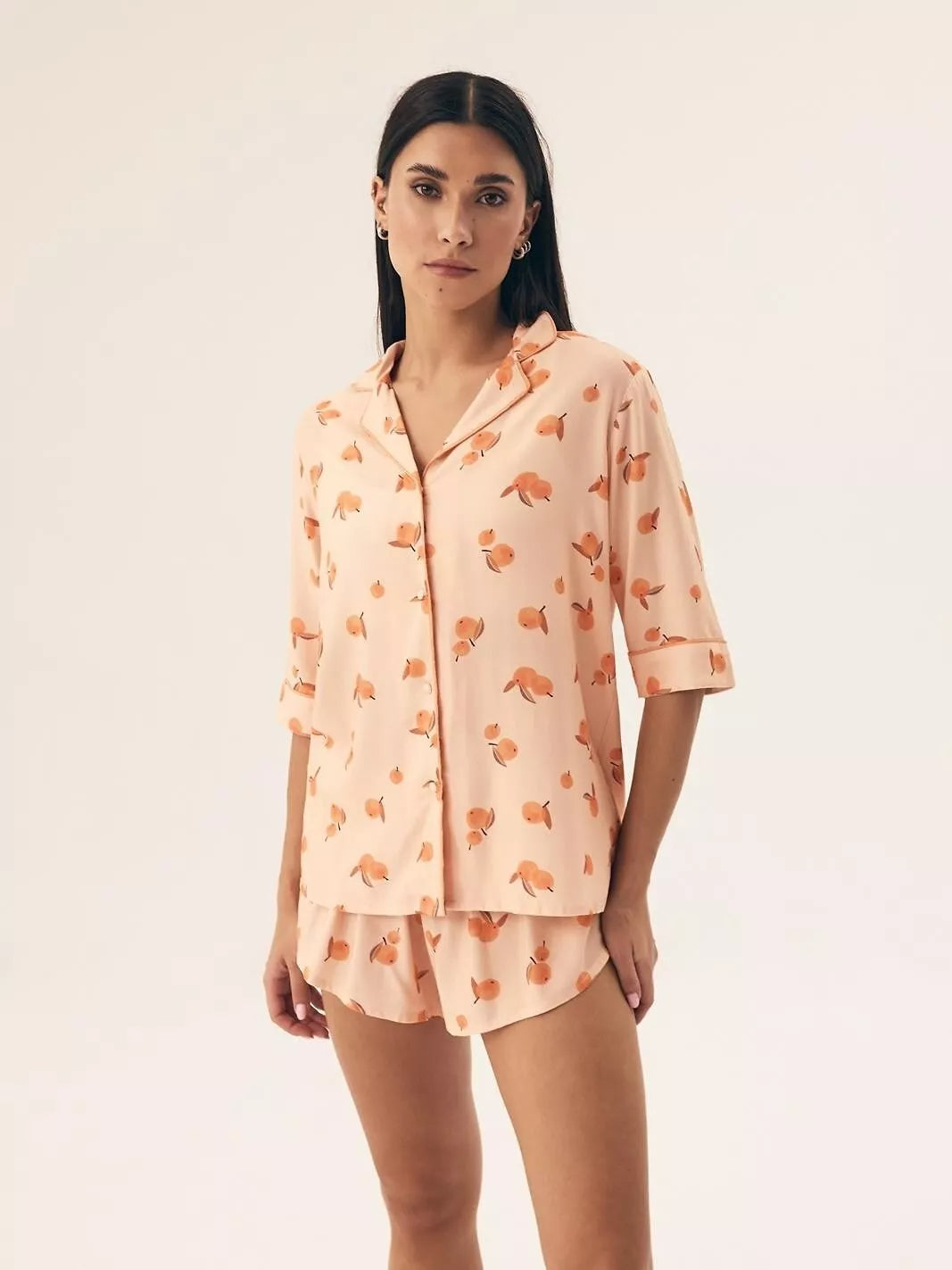 Henderson Ladies Cotton Pajamas with Shorts ORANGE