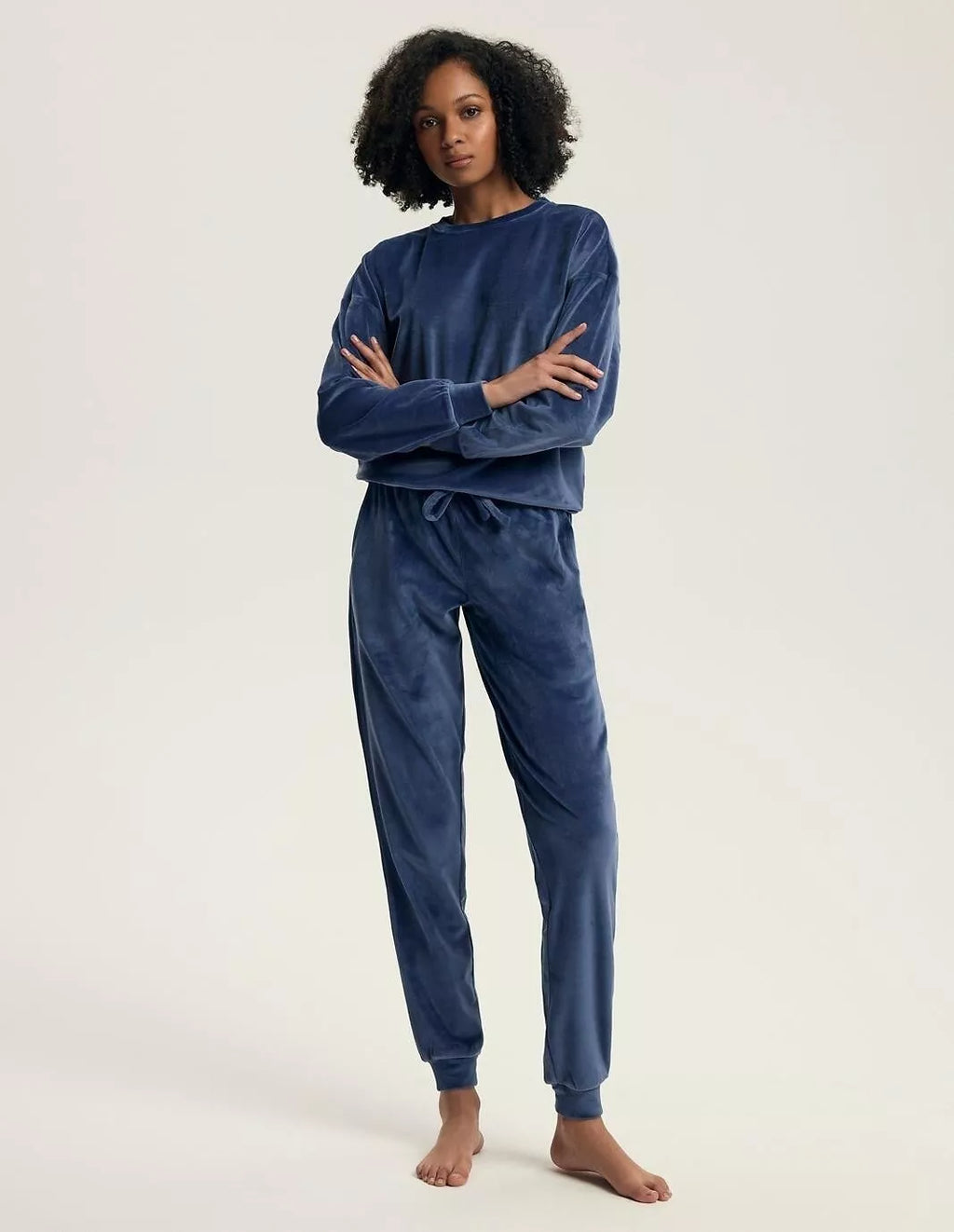 Henderson Ladies Ilga veliūrinė pižama - namų rūbas DELANIE BLUE