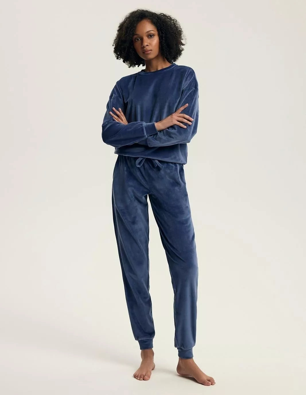 Henderson Ladies Ilga veliūrinė pižama - namų rūbas DELANIE BLUE