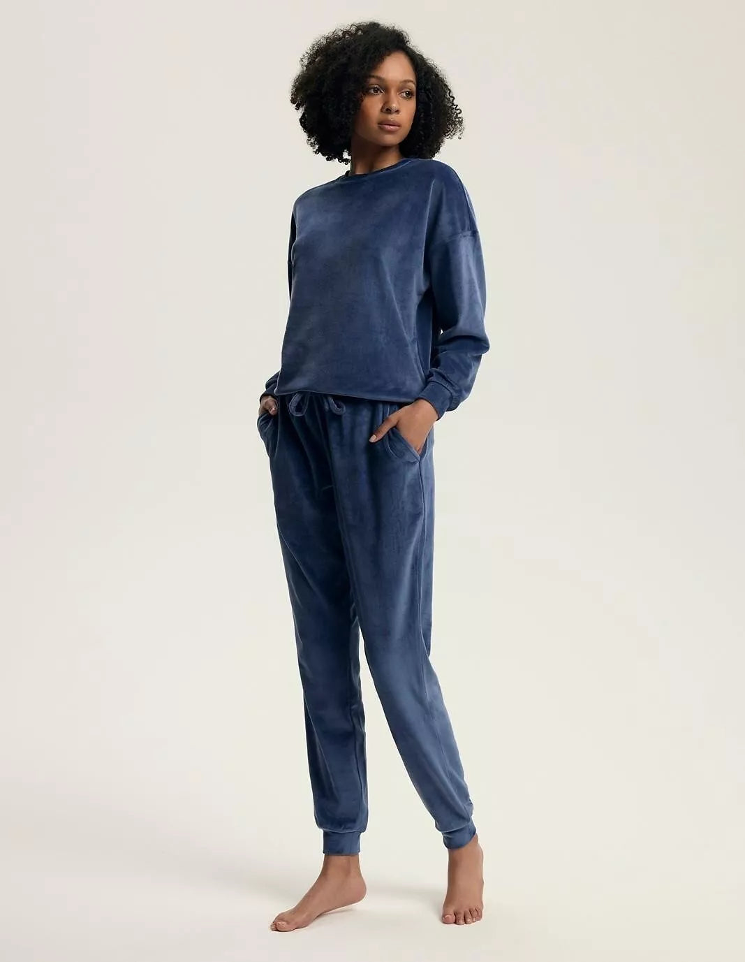 Henderson Ladies Ilga veliūrinė pižama - namų rūbas DELANIE BLUE