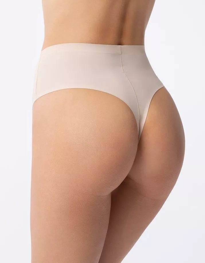 Julimex Besiūlės tanga kelnaitės aukštu juosmeniu SIMPLE STRING MAXI NUDE