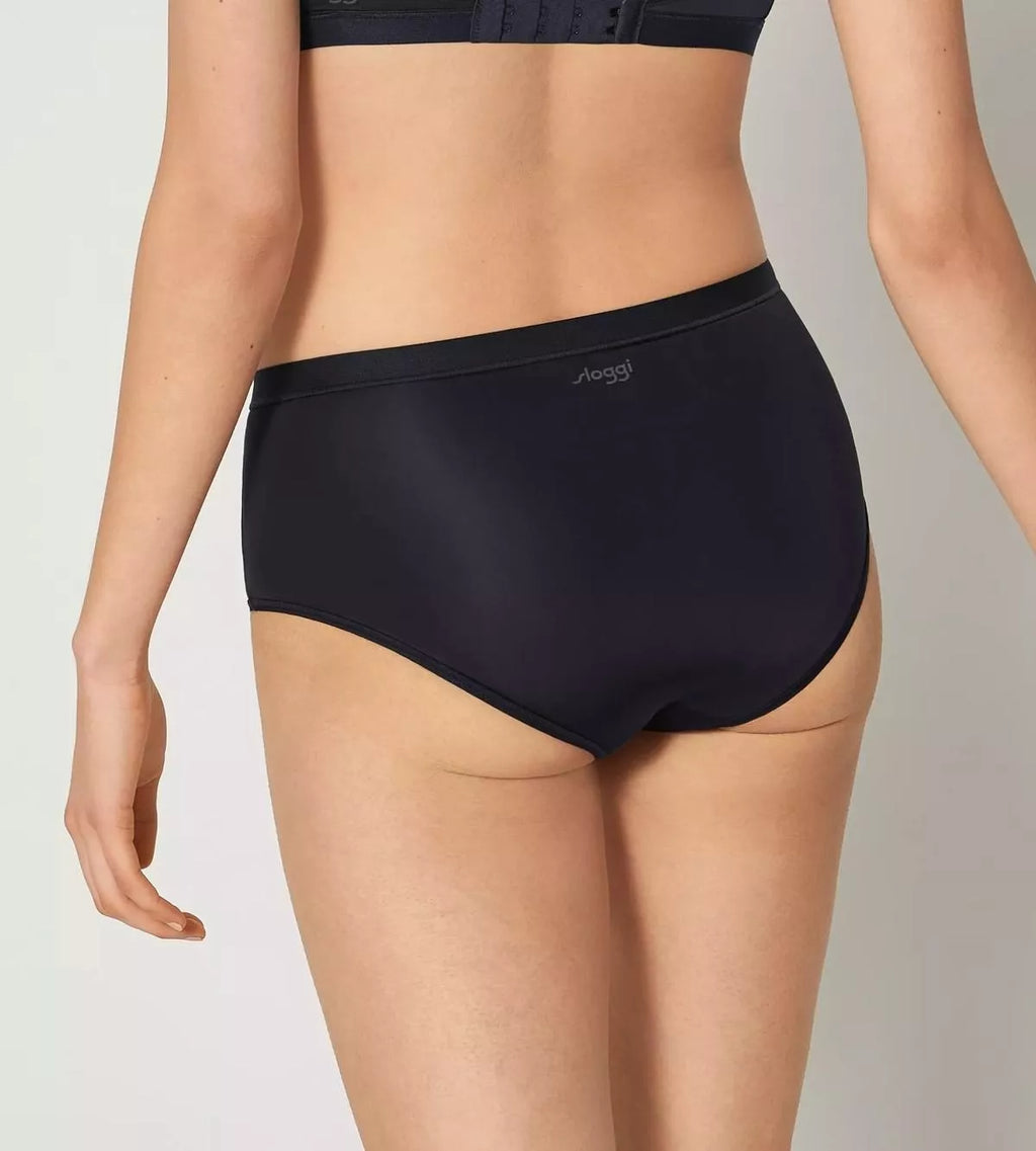 Sloggi Klasikinės kelnaitės aukštu liemeniu WOW COMFORT 2.0 MAXI, juoda