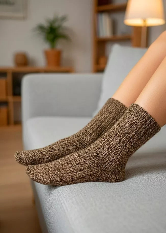 Melanžinės vilnos termo kojinės, įvairių spalvų