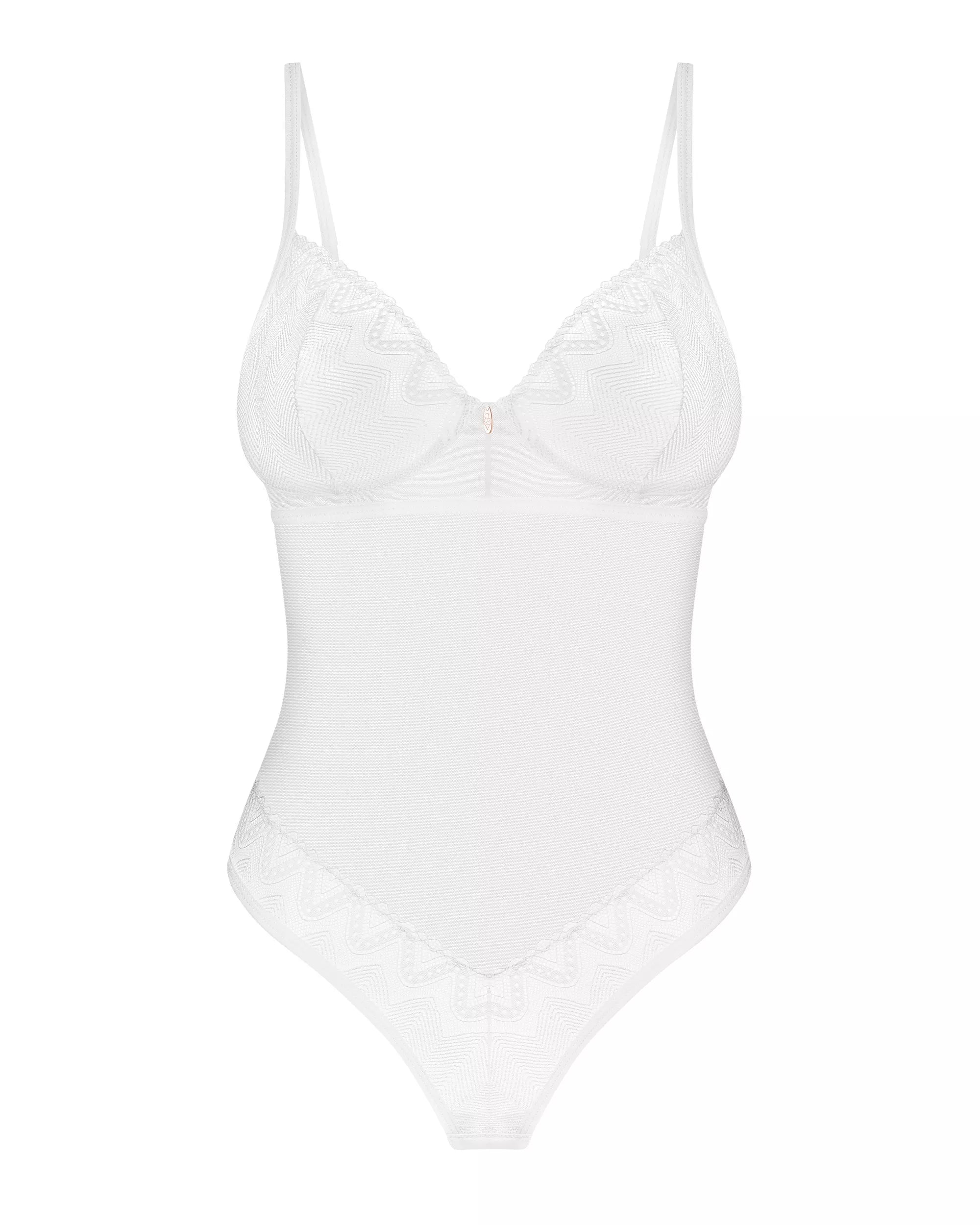 Obsessive Baltas elegantiškas bodis ALISSIUM TEDDY