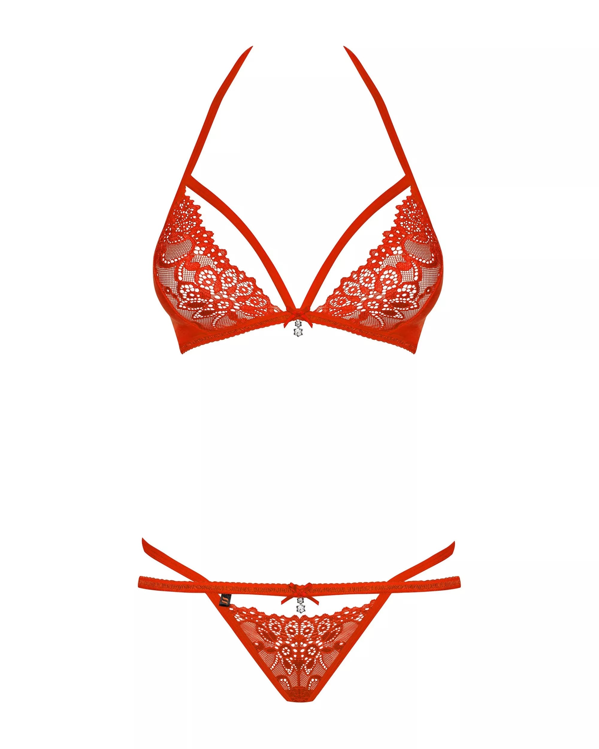 Obsessive Seksualus apatinių komplektas 838-SET-3 RED