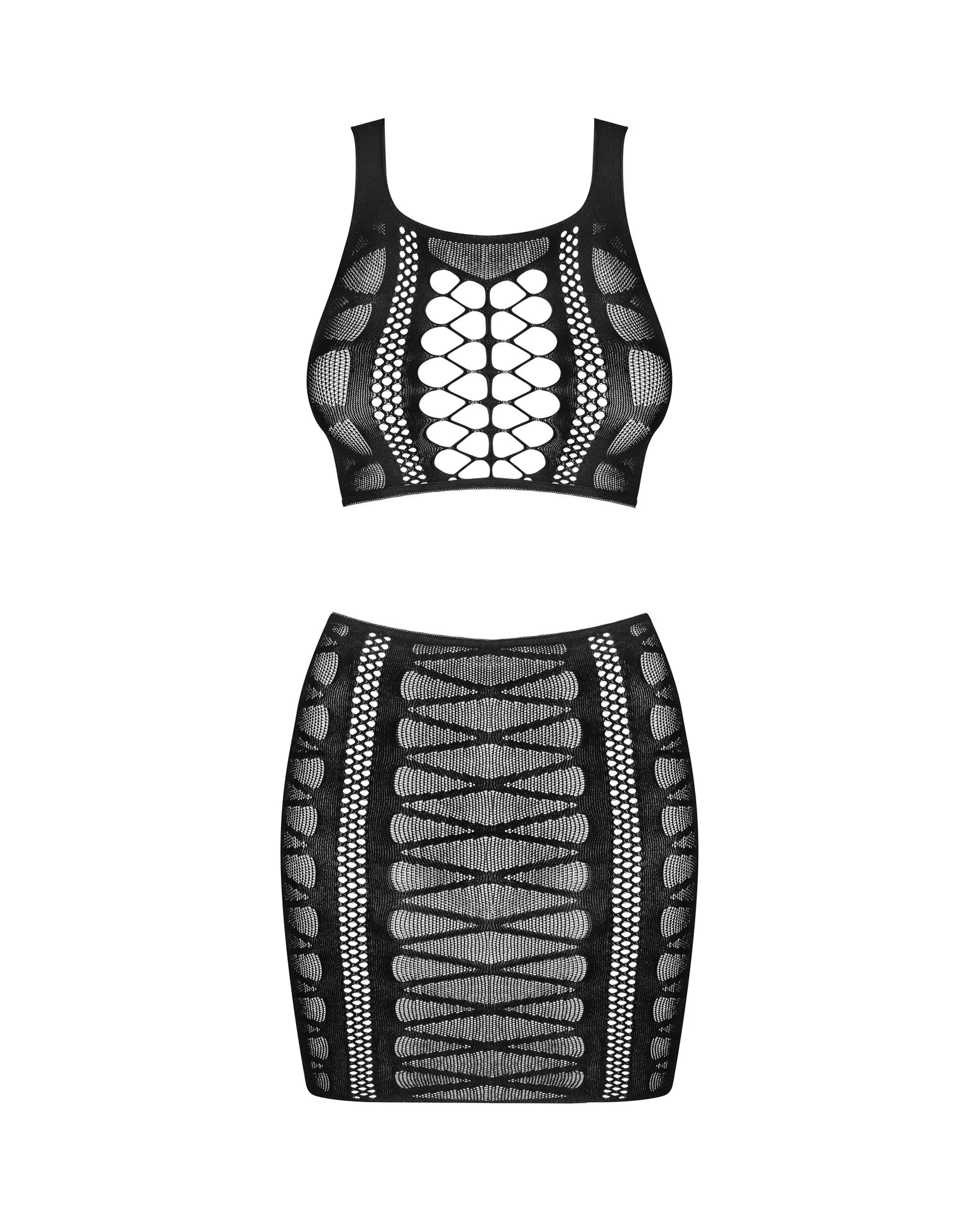 Obsessive Seksualus dviejų dalių komplektas - kūno kojinė K102