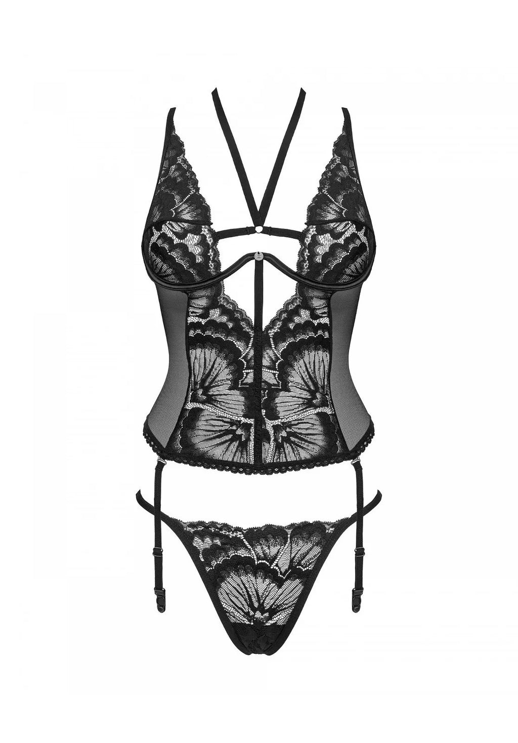 Obsessive Seksualus korsetas ALESSYA, juodas