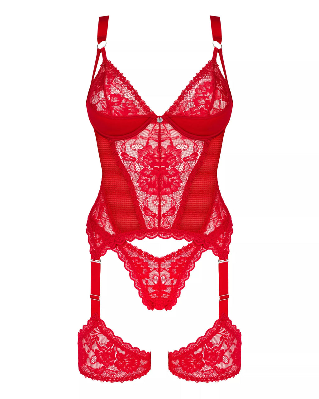 Obsessive Seksualus korsetas BELOVYA, raudonas