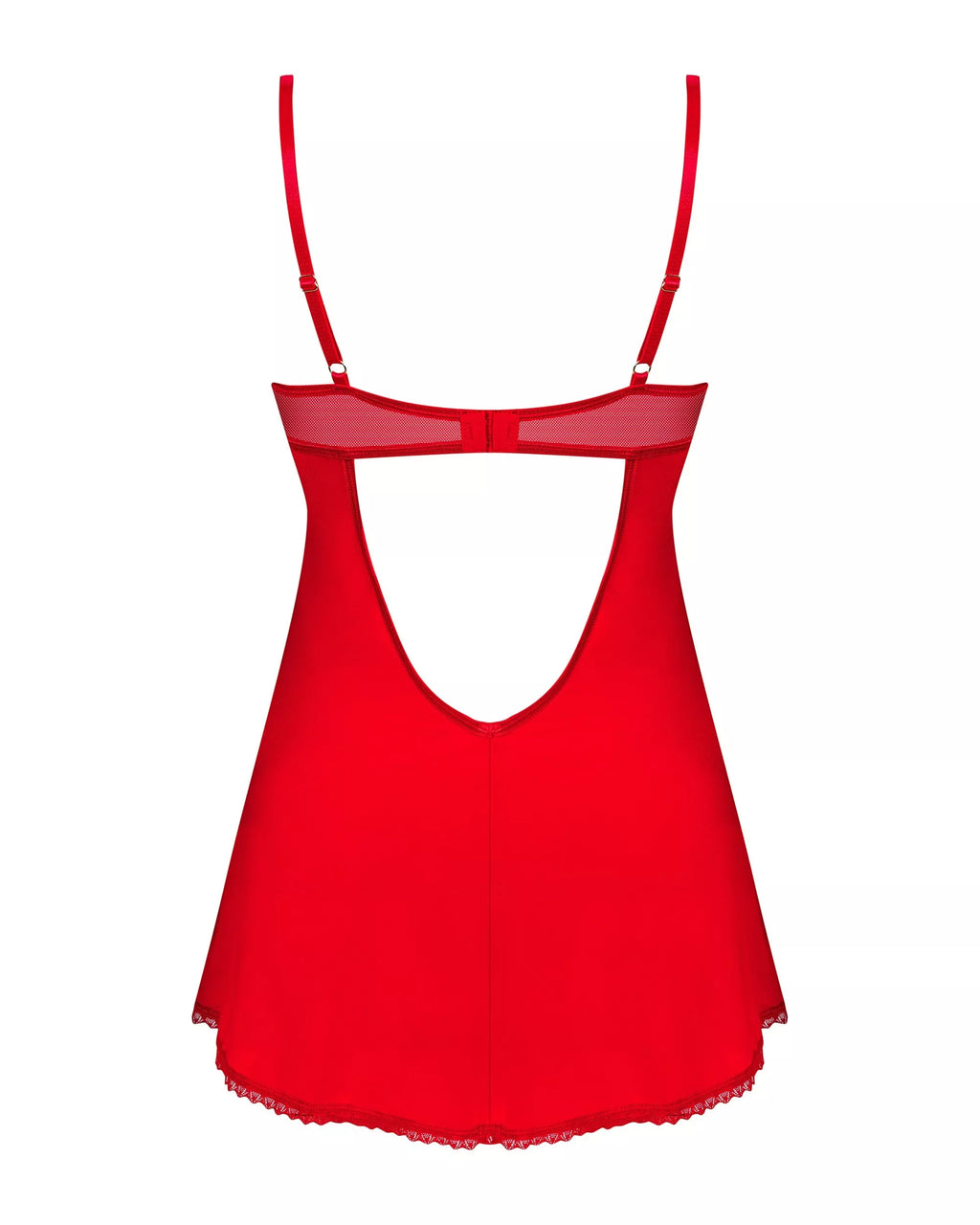 Obsessive Seksualūs nėriniuoti naktinukai INGRIDIA CHEMISE, raudona