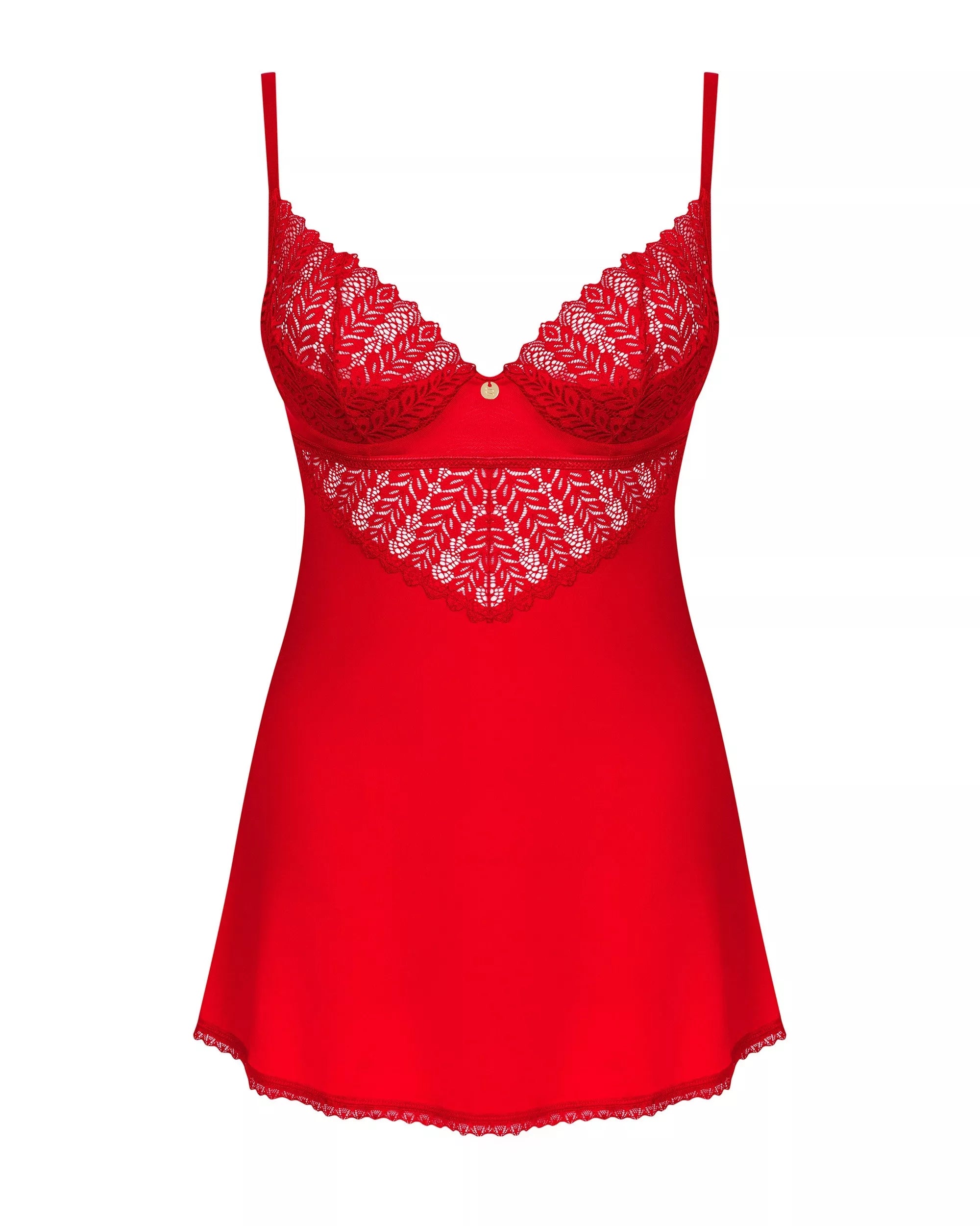 Obsessive Seksualūs nėriniuoti naktinukai INGRIDIA CHEMISE, raudona