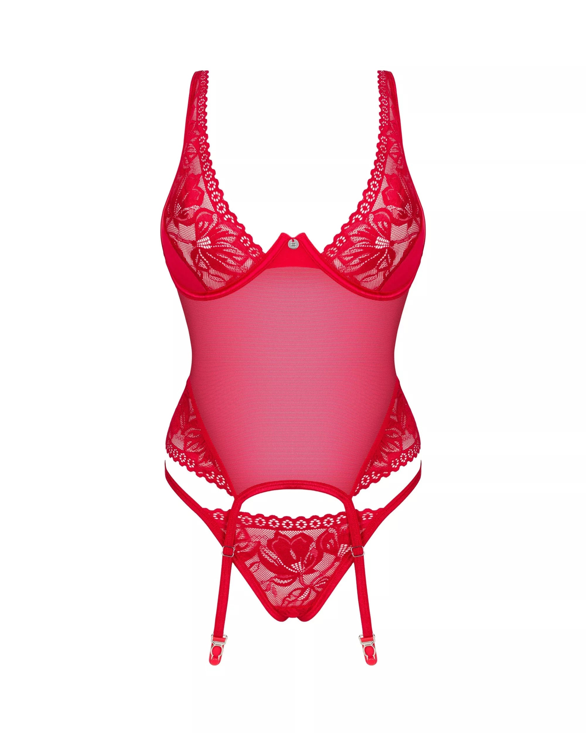 Obsessive Seksualus perregimas korsetas LACELOVE, raudonas