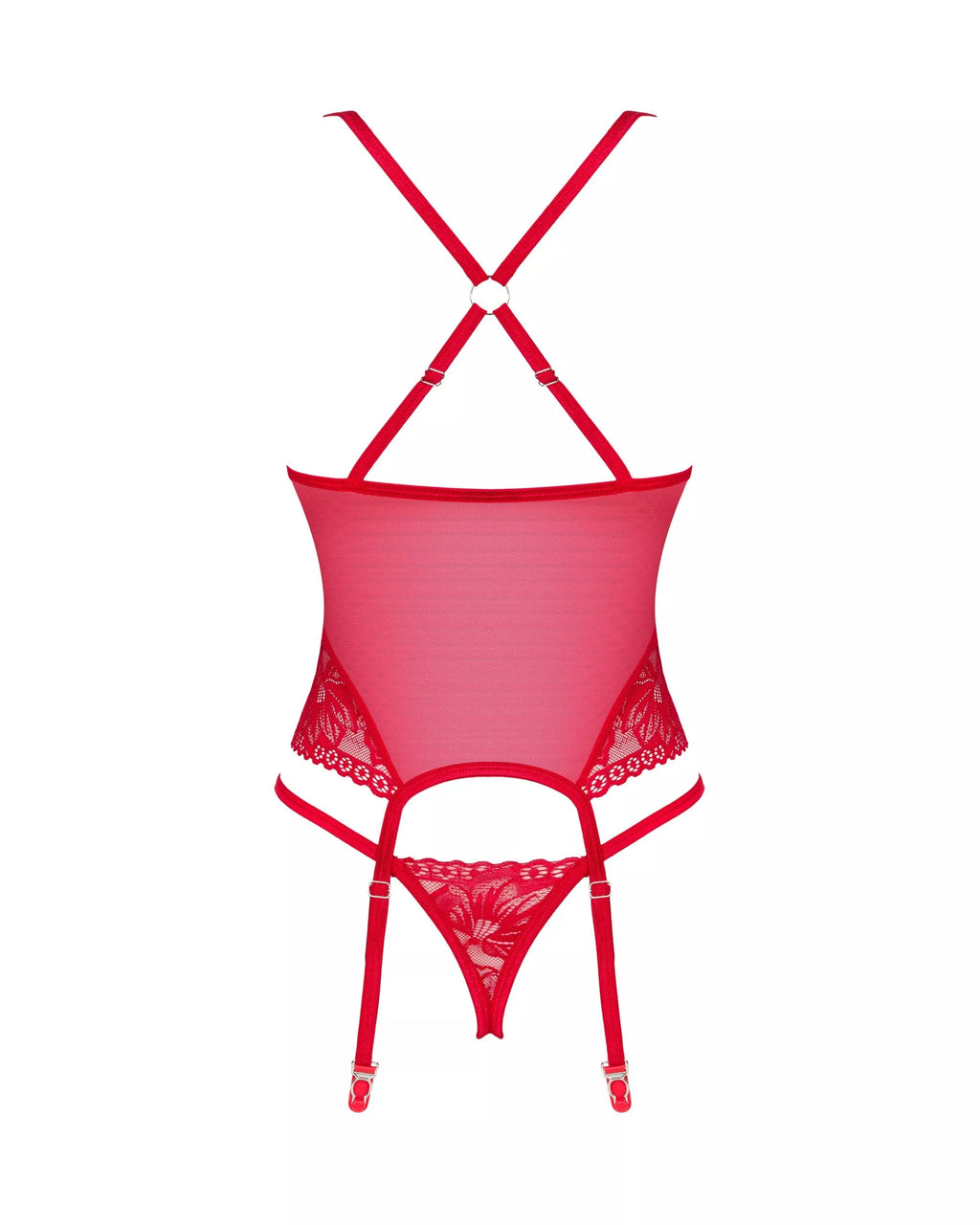 Obsessive Seksualus perregimas korsetas LACELOVE, raudonas