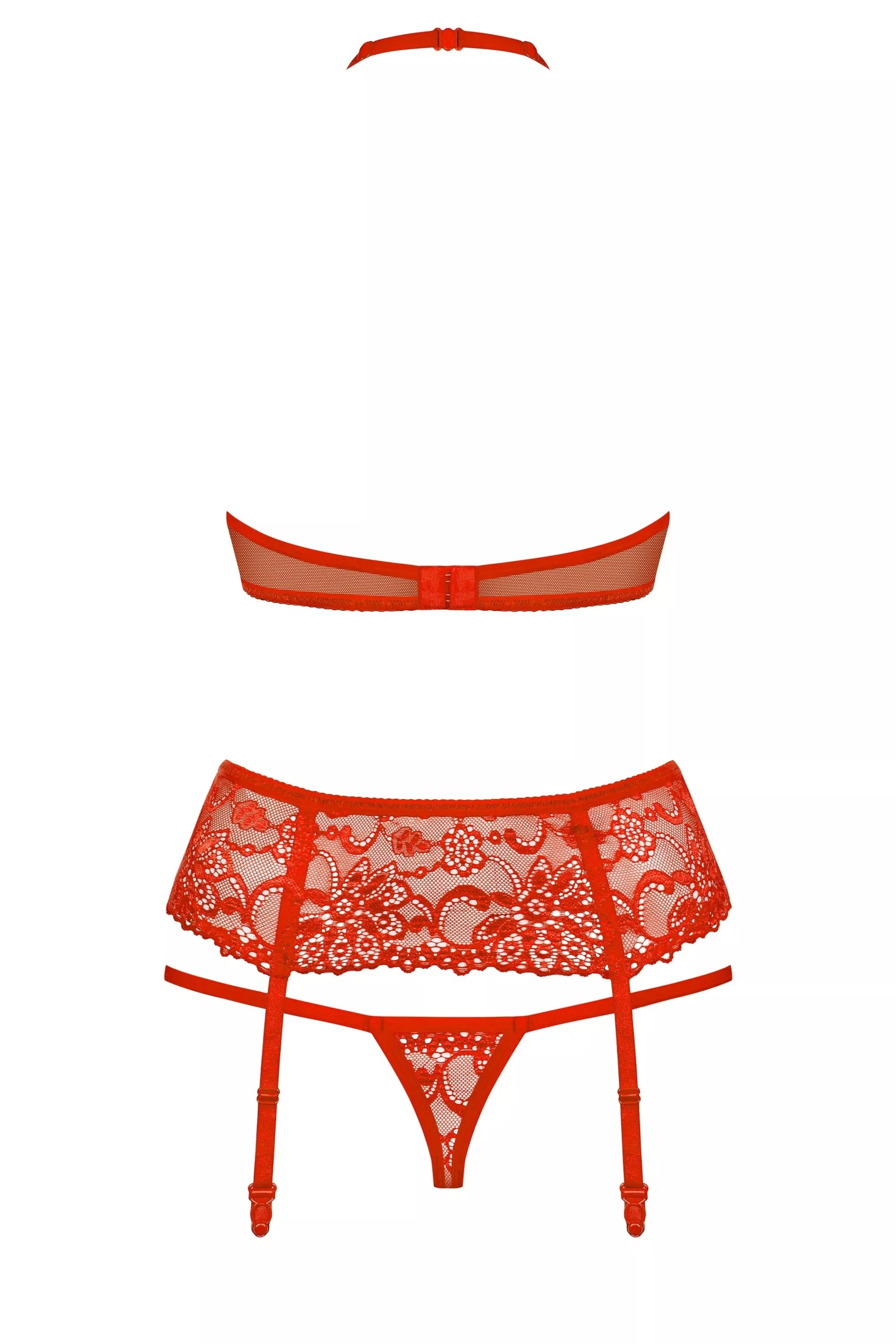 Obsessive Seksualus trijų dalių komplektas SECRET OF LOVE 838-SEG-3, raudona